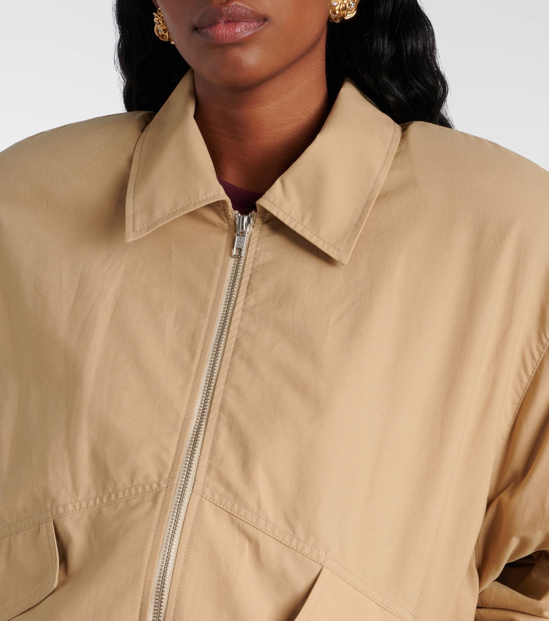 Oversized cotton-blend bomber jacket - 4