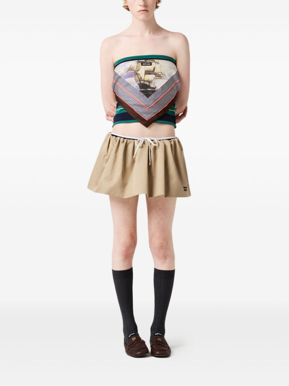 elasticated-waist miniskirt - 2