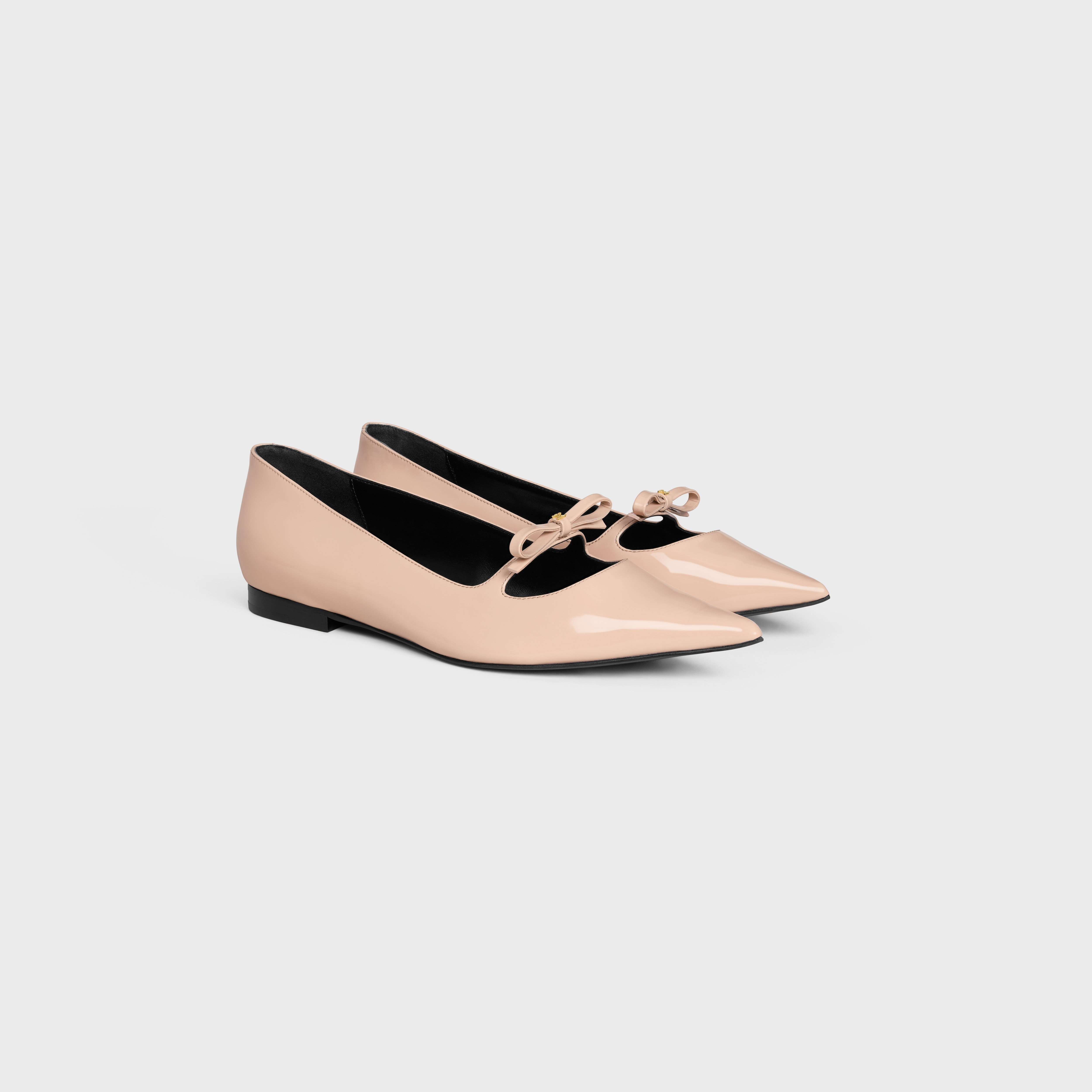 CELINE CELINE SUZY POINTY TOE BALLERINA IN PATENT CALFSKIN