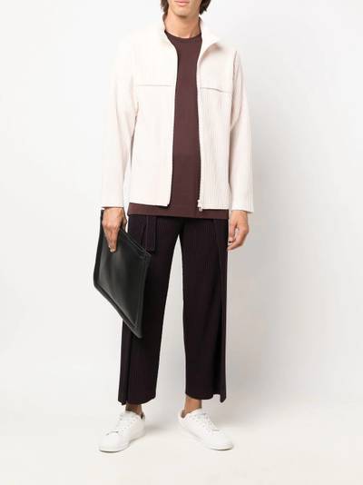 ISSEY MIYAKE pleated zip-up jacket outlook