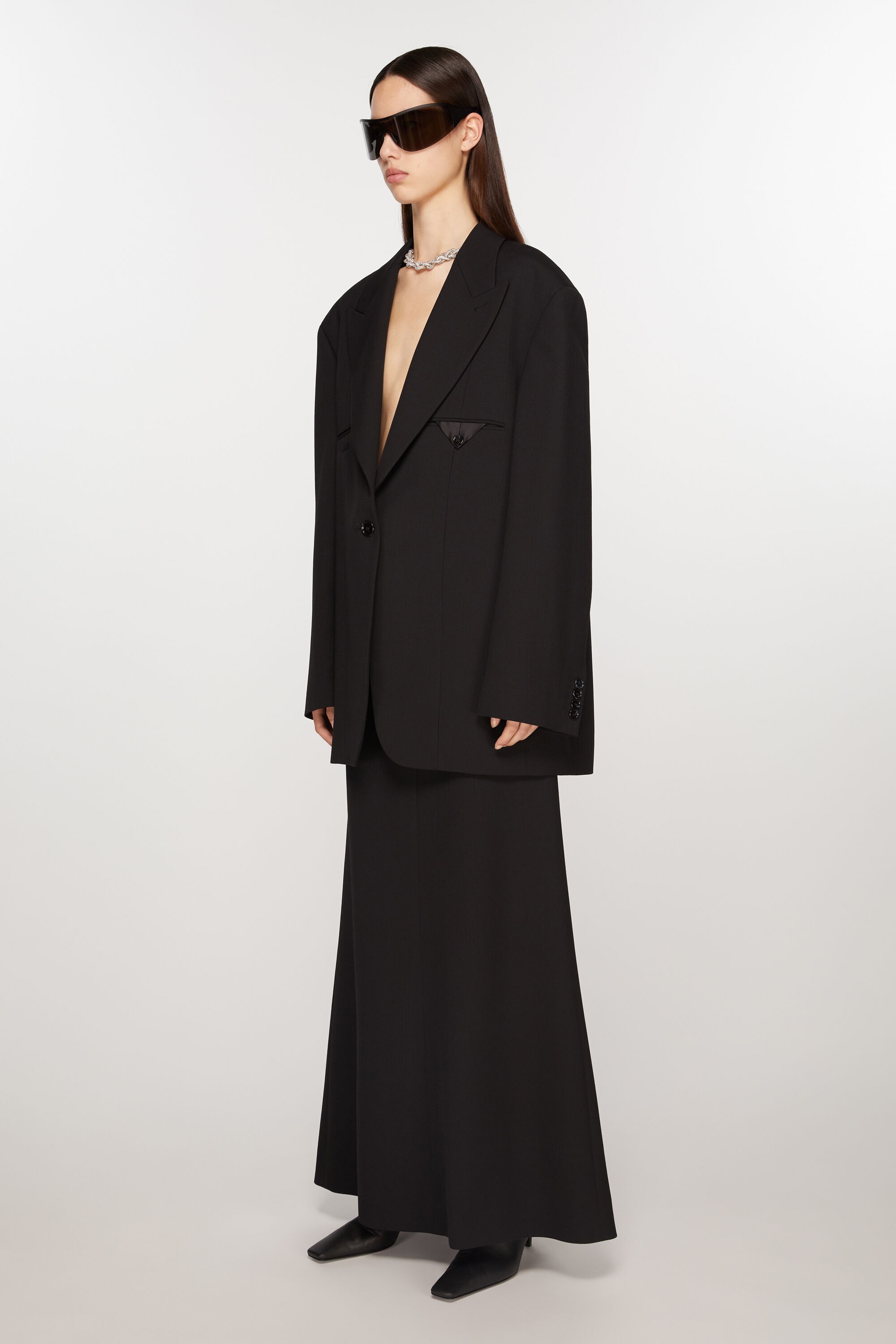 Single-breasted jacket - Black - 3
