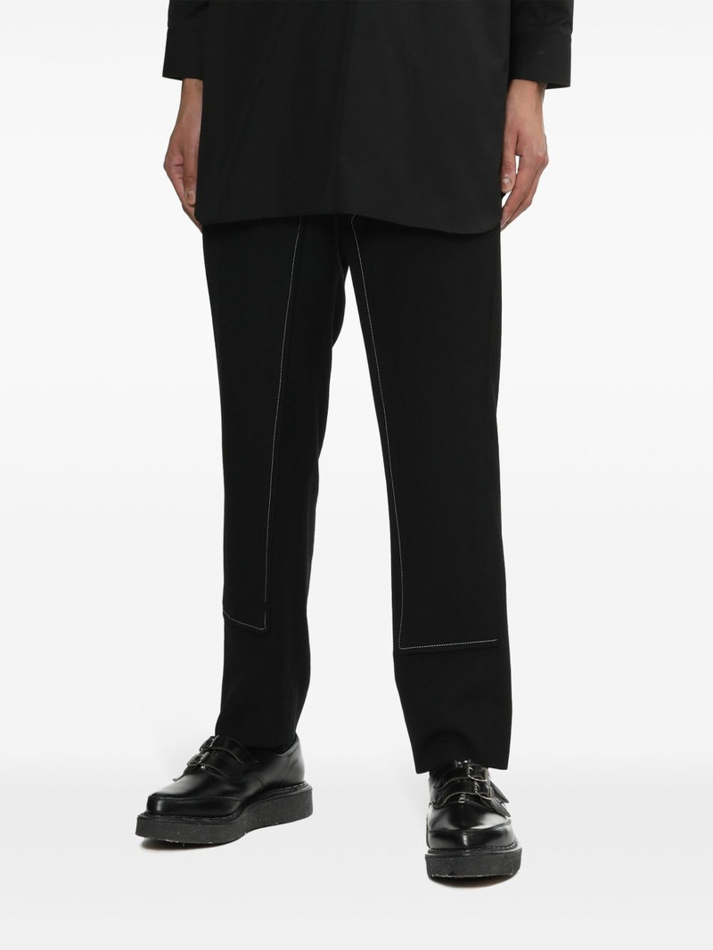 BLACK COMME des GARÇONS decorative-stitching straight-leg trousers outlook