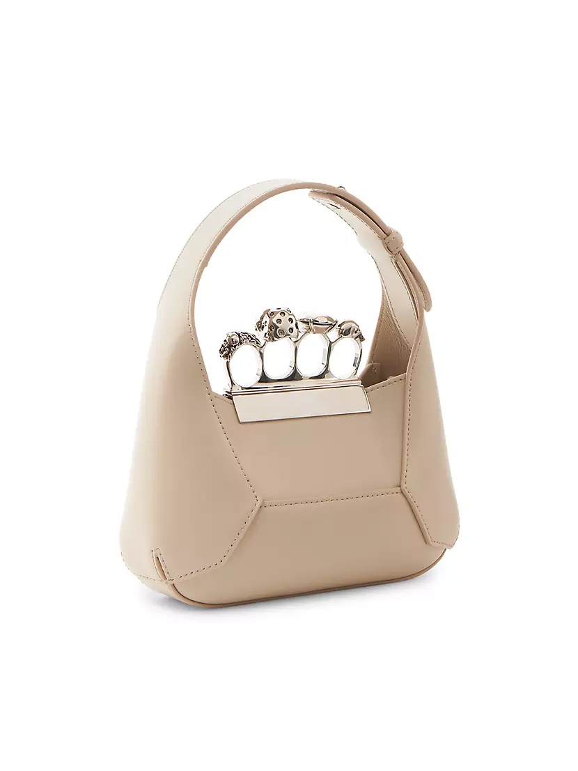 ハンドバッグ ALEXANDER MCQUEEN SAND LEATHER MINI JEWELLED HOBO HANDBAG Alexander McQueen The Mini Jewelled Hobo Bag
