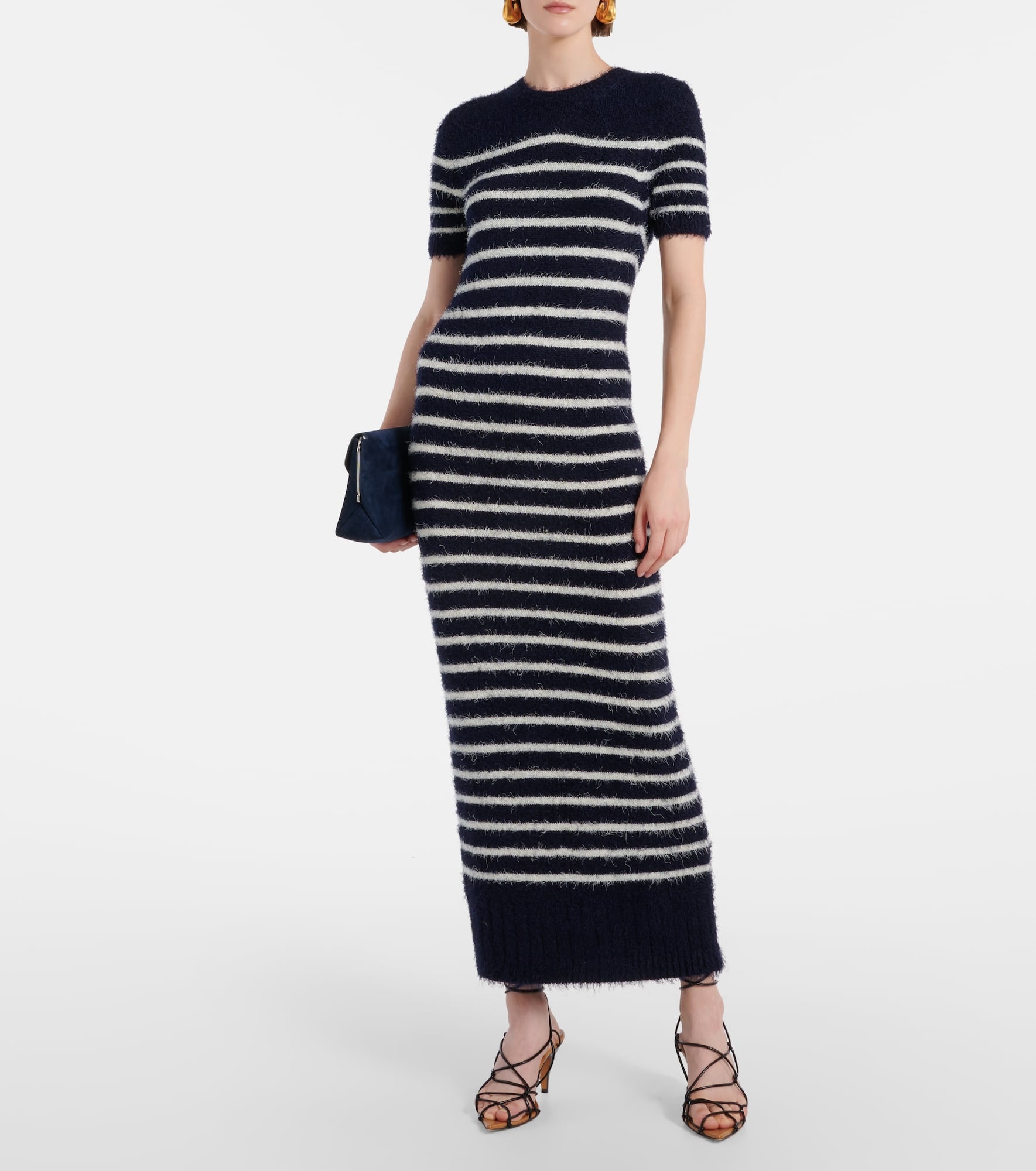 Helen striped silk and cashmere midi dress - 2