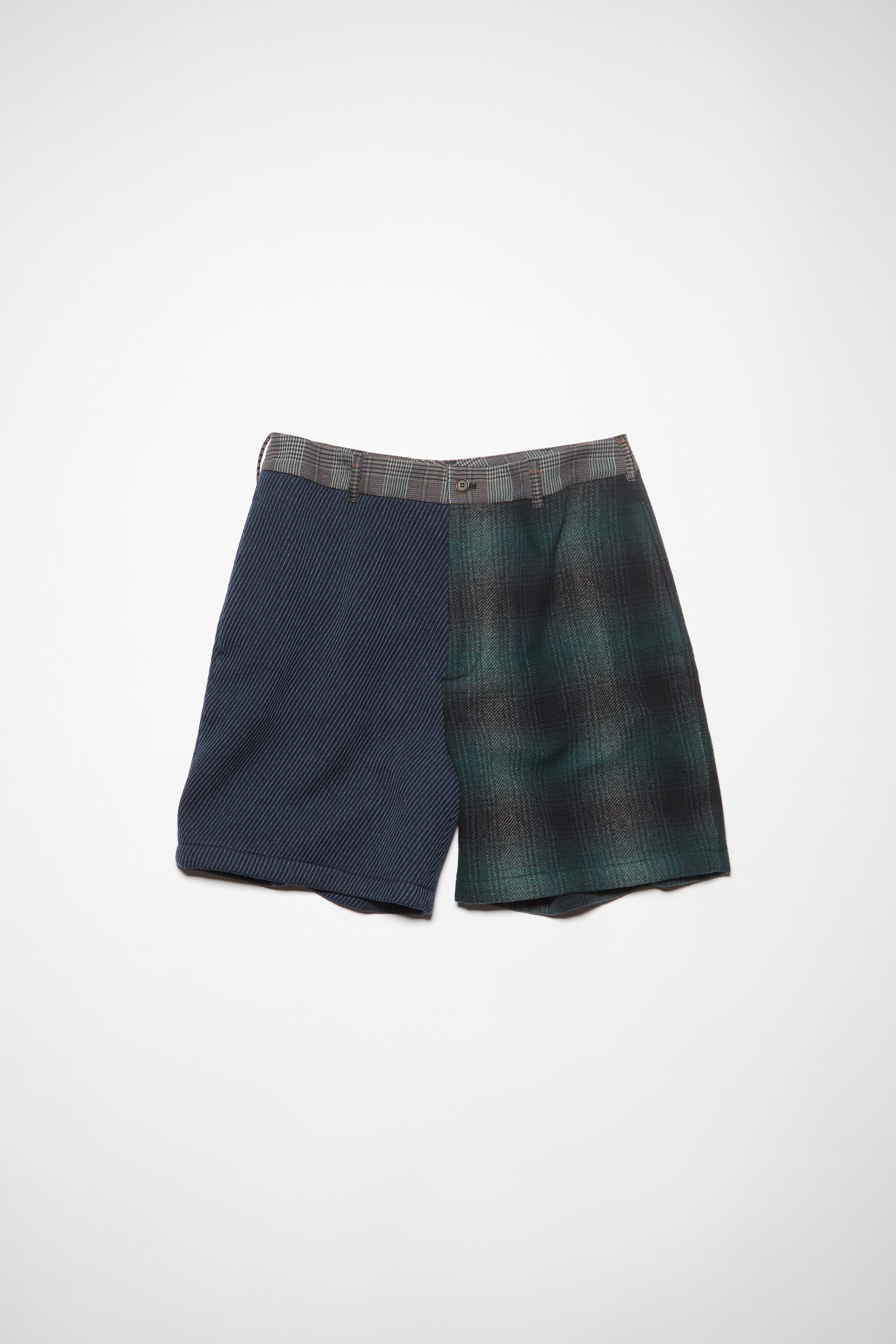 Patchwork shorts - Blue/green - 1