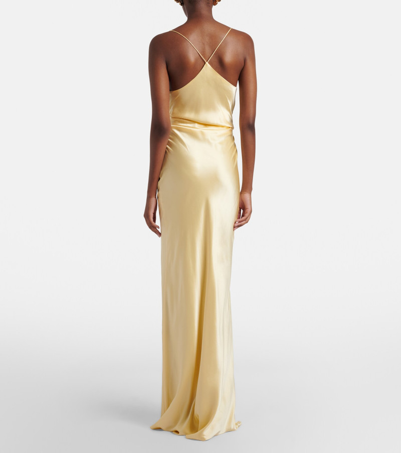 Draped silk satin gown 6
