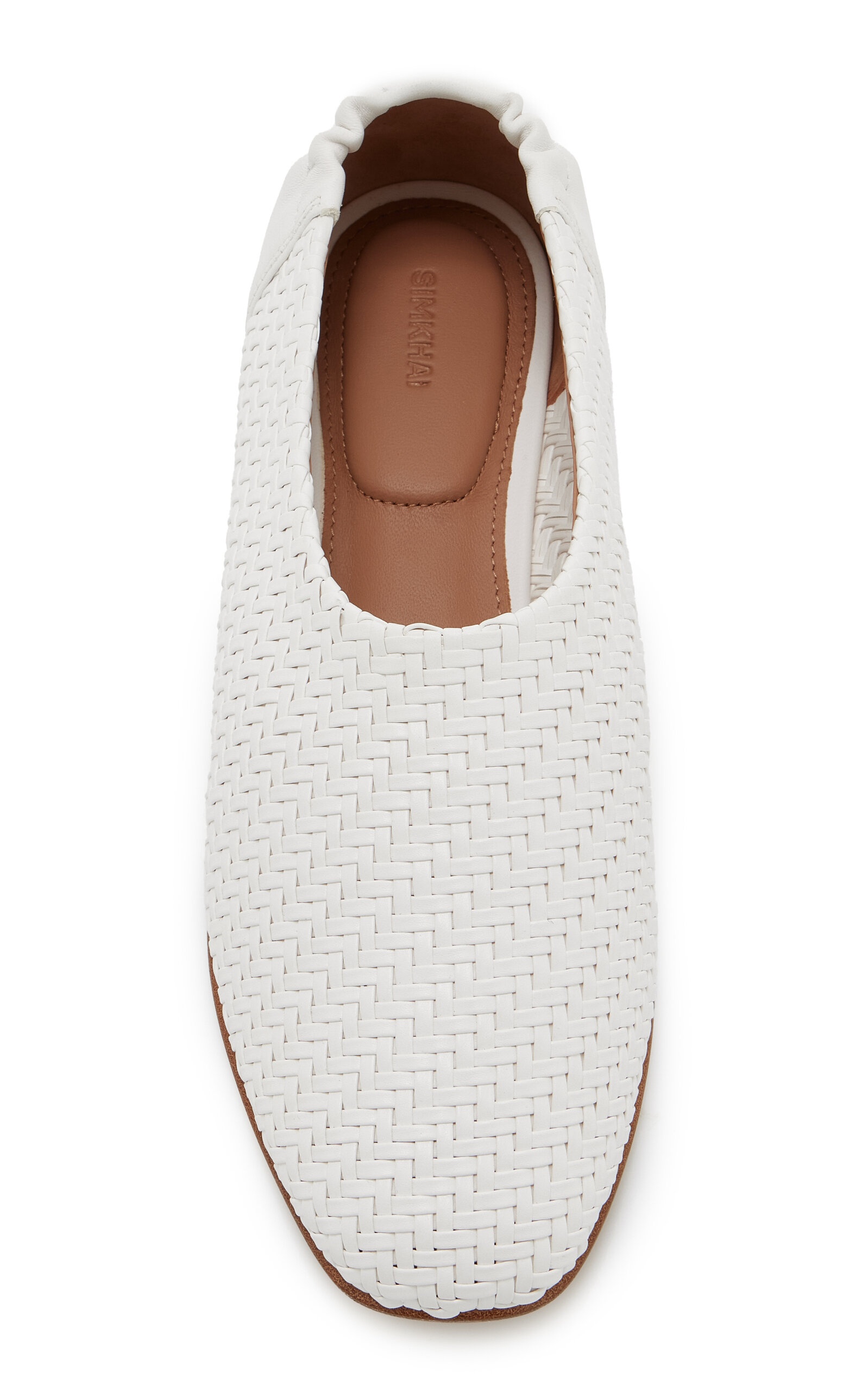 Eden Woven Vegan-Leather Ballet Flats white - 3