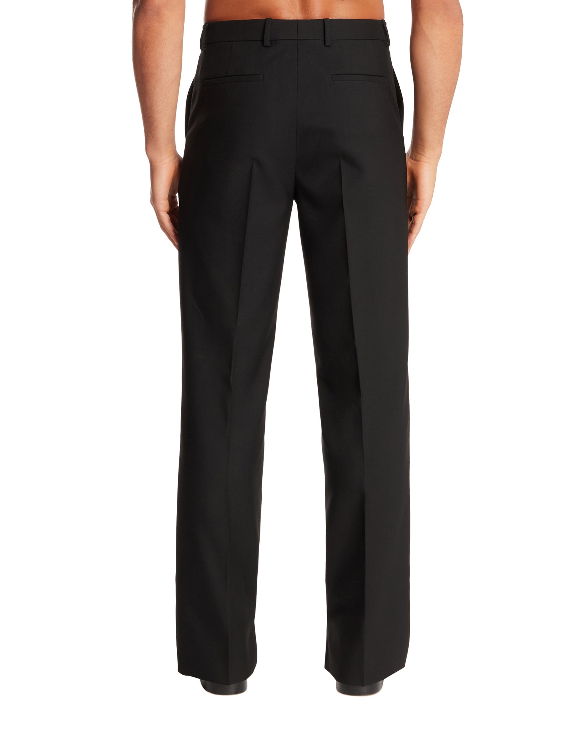 Black Wool Trousers with Embroidery - 3