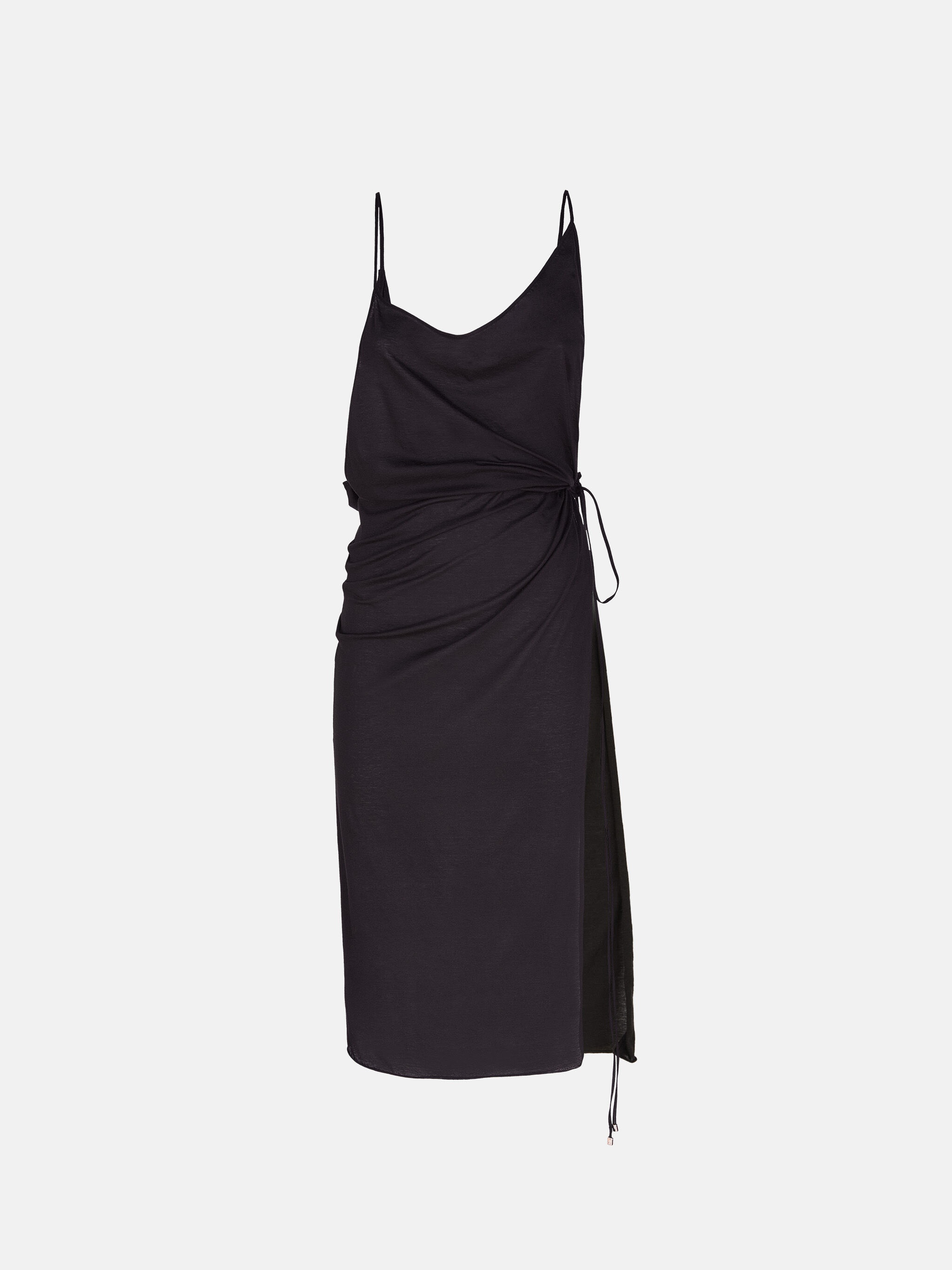 BLACK MIDI DRESS - 2