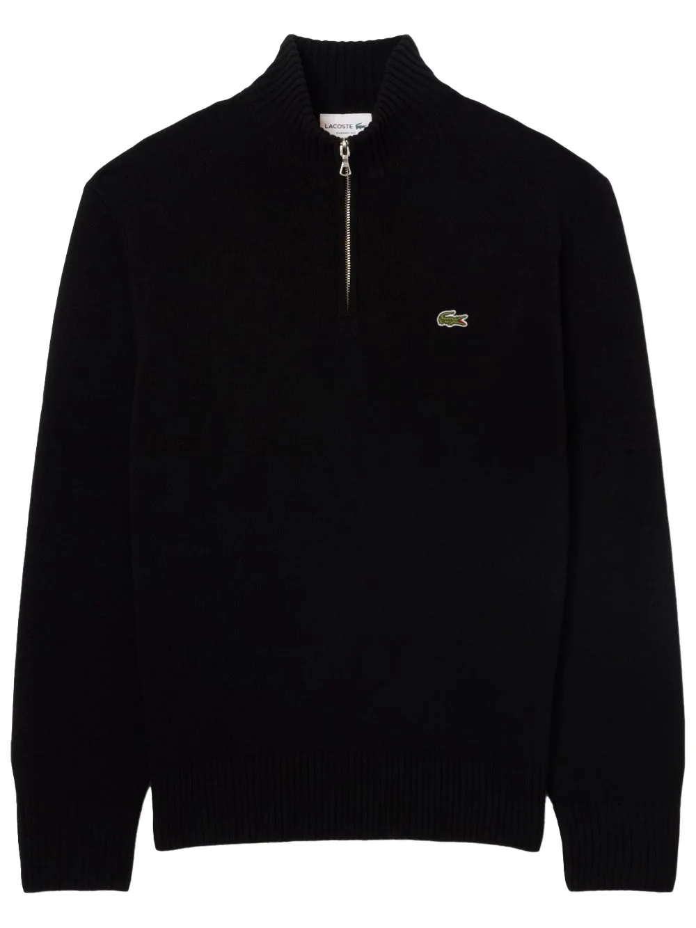 HIGH-NECK WOOL SWEATER WITH ZIP - 1