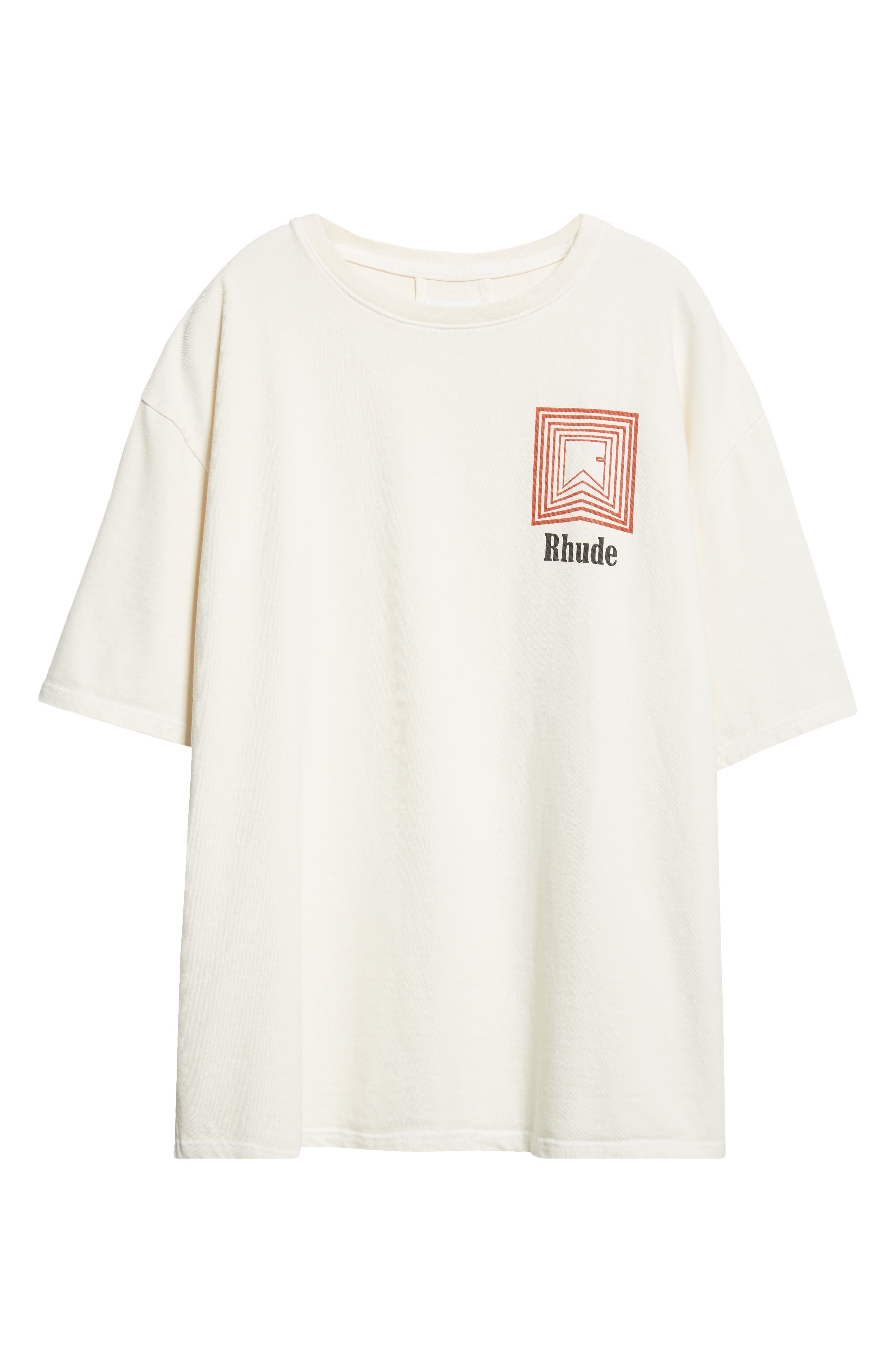 Rhude Chevron Logo Repeat Graphic T-Shirt in Vintage White at Nordstrom - 6