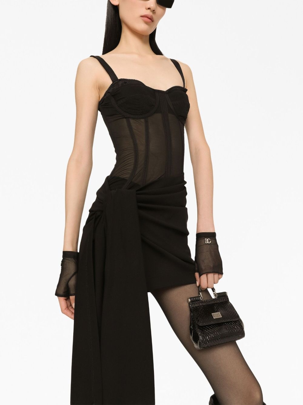 draped bustier minidress - 5