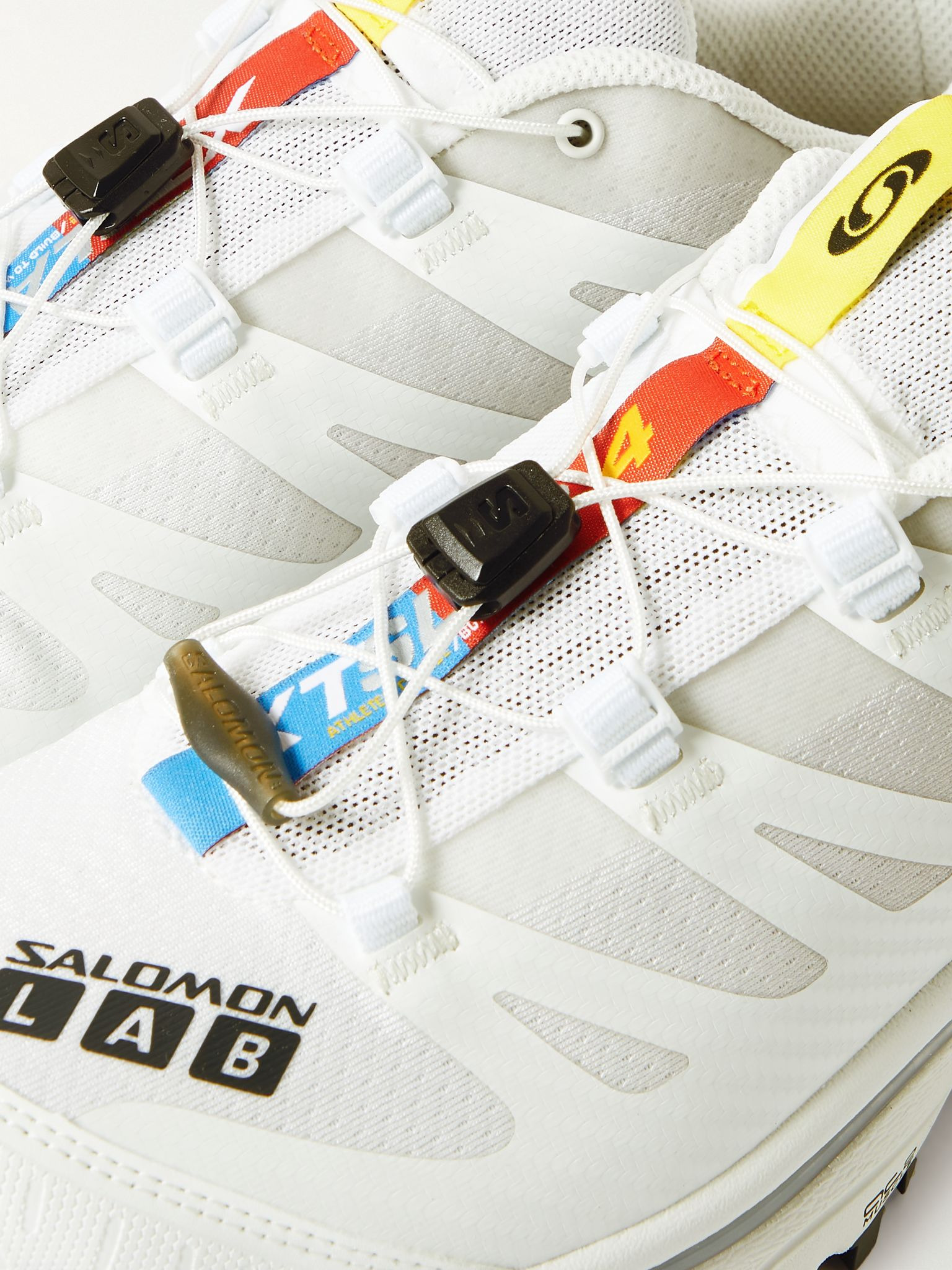 XT-4 Rubber-Trimmed Mesh Sneakers White - 6