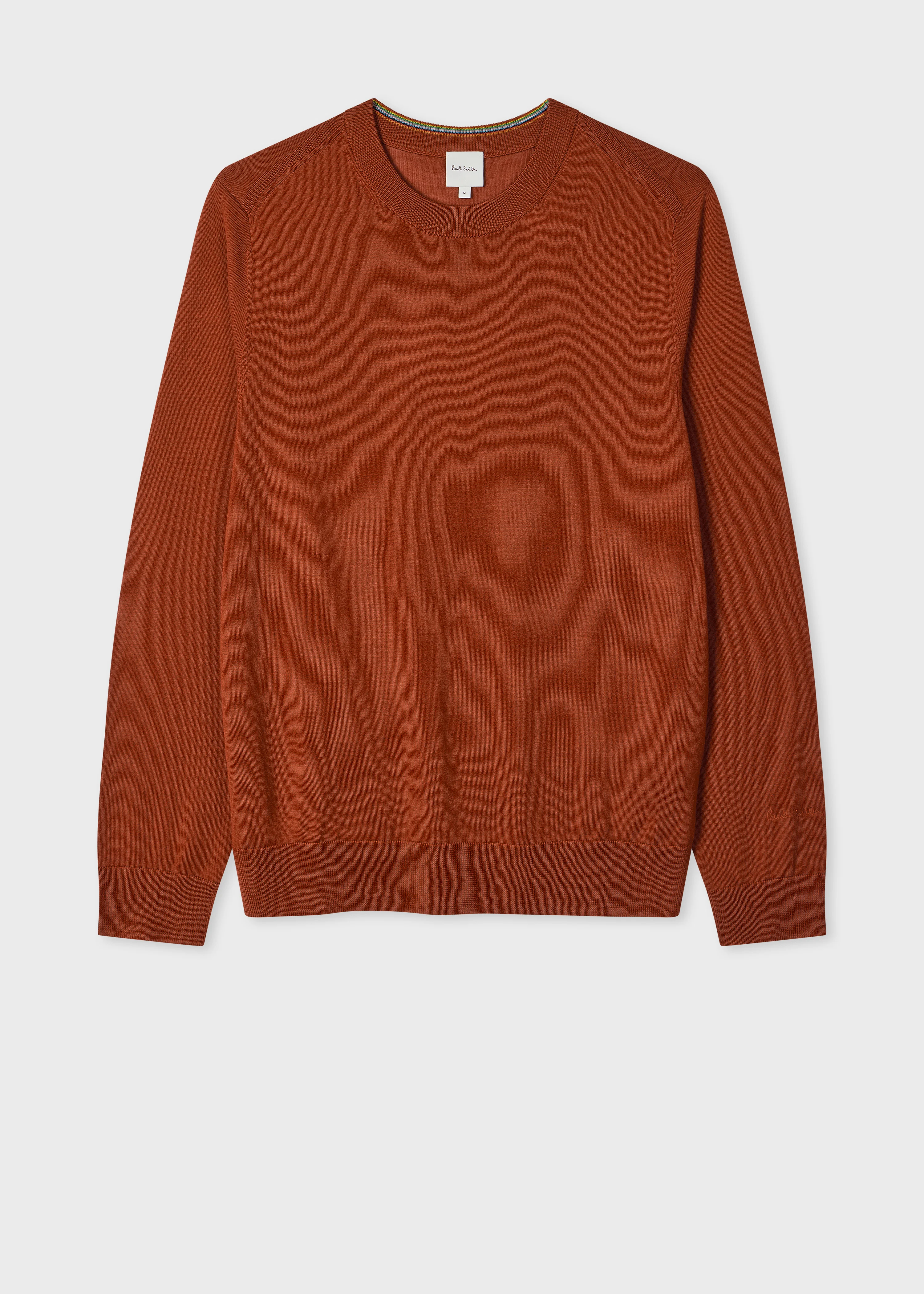 Rust Brown Washable Merino Wool Sweater - 1
