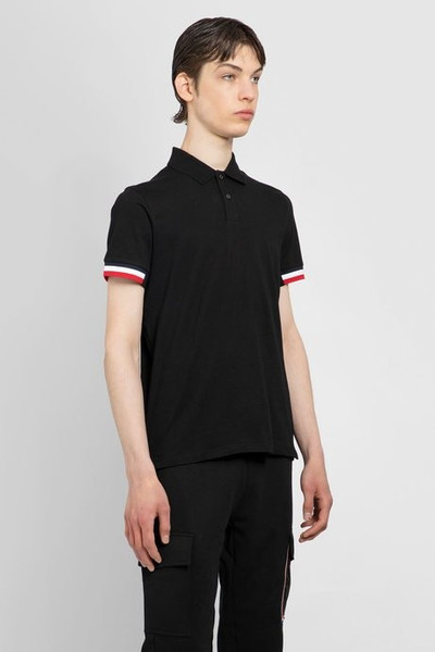 Moncler Moncler men's black logo polo shirt outlook