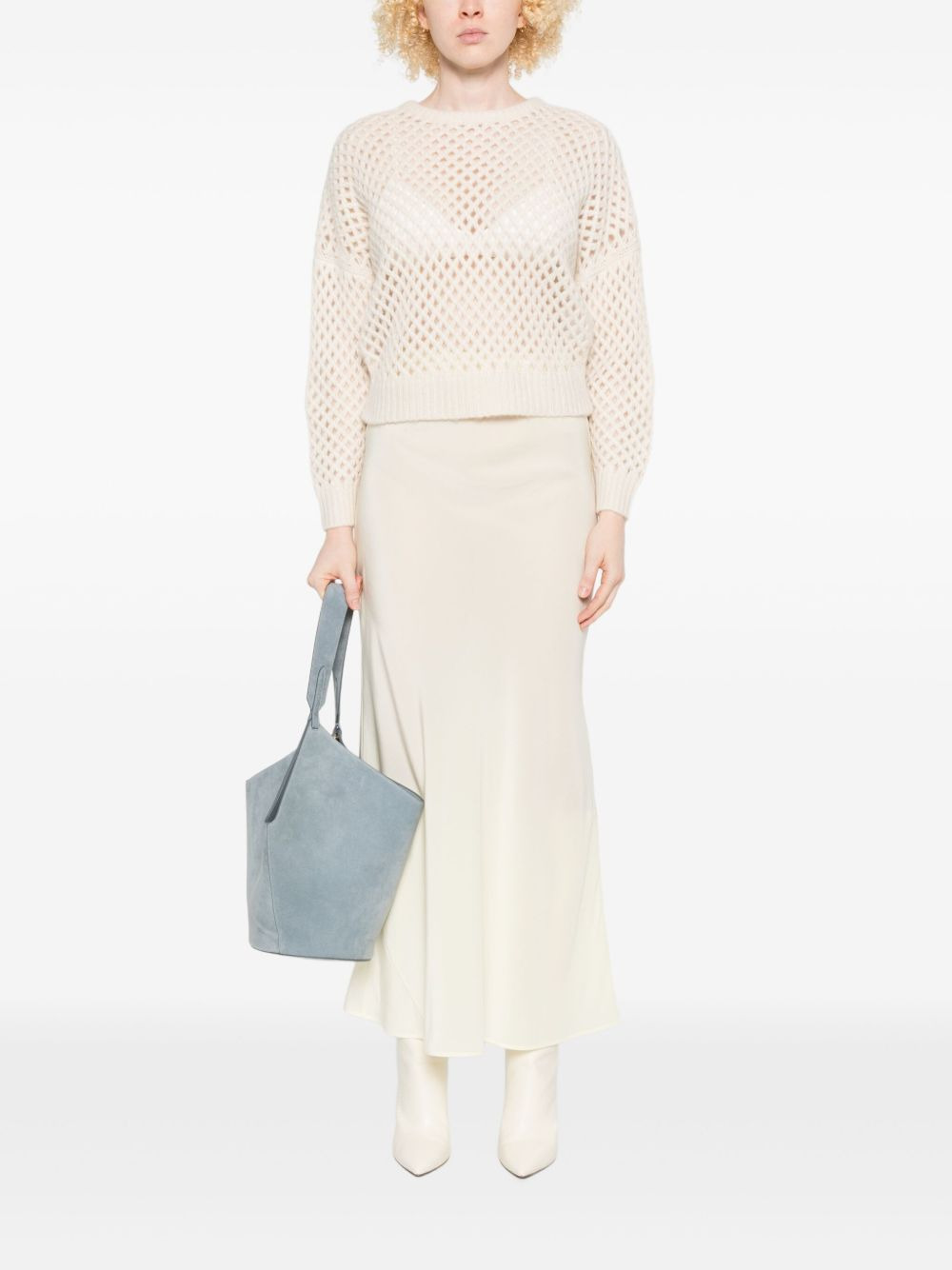 open-knit long-sleeve sweater - 2