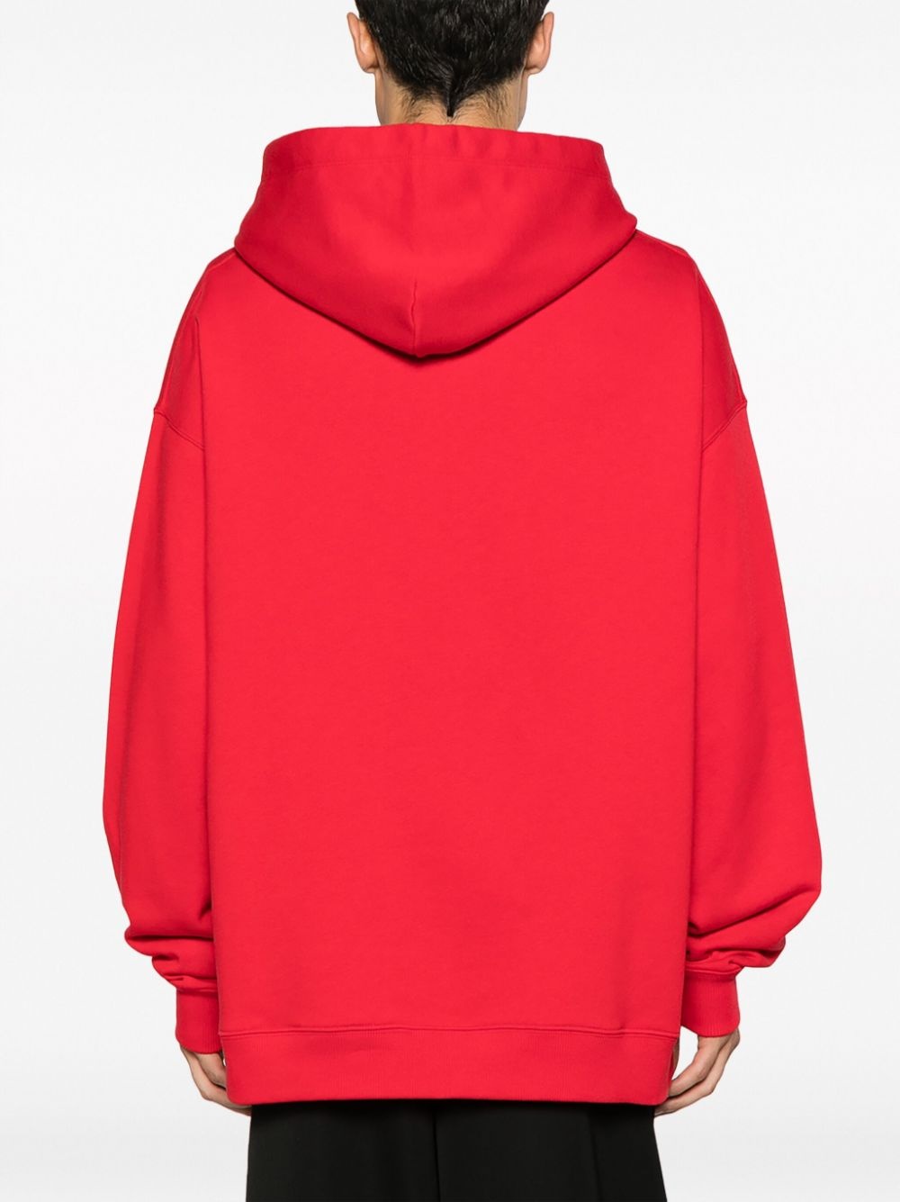 logo-print cotton hoodie - 4