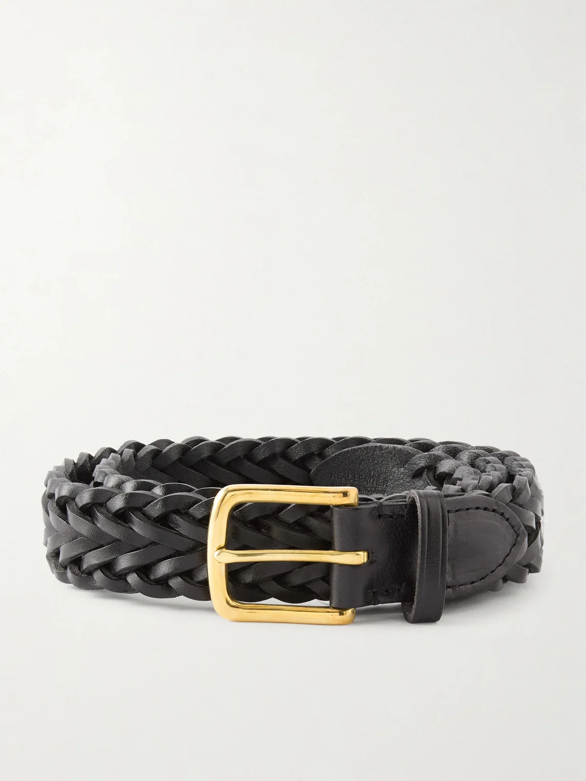 3.5cm Woven Leather Belt - 1