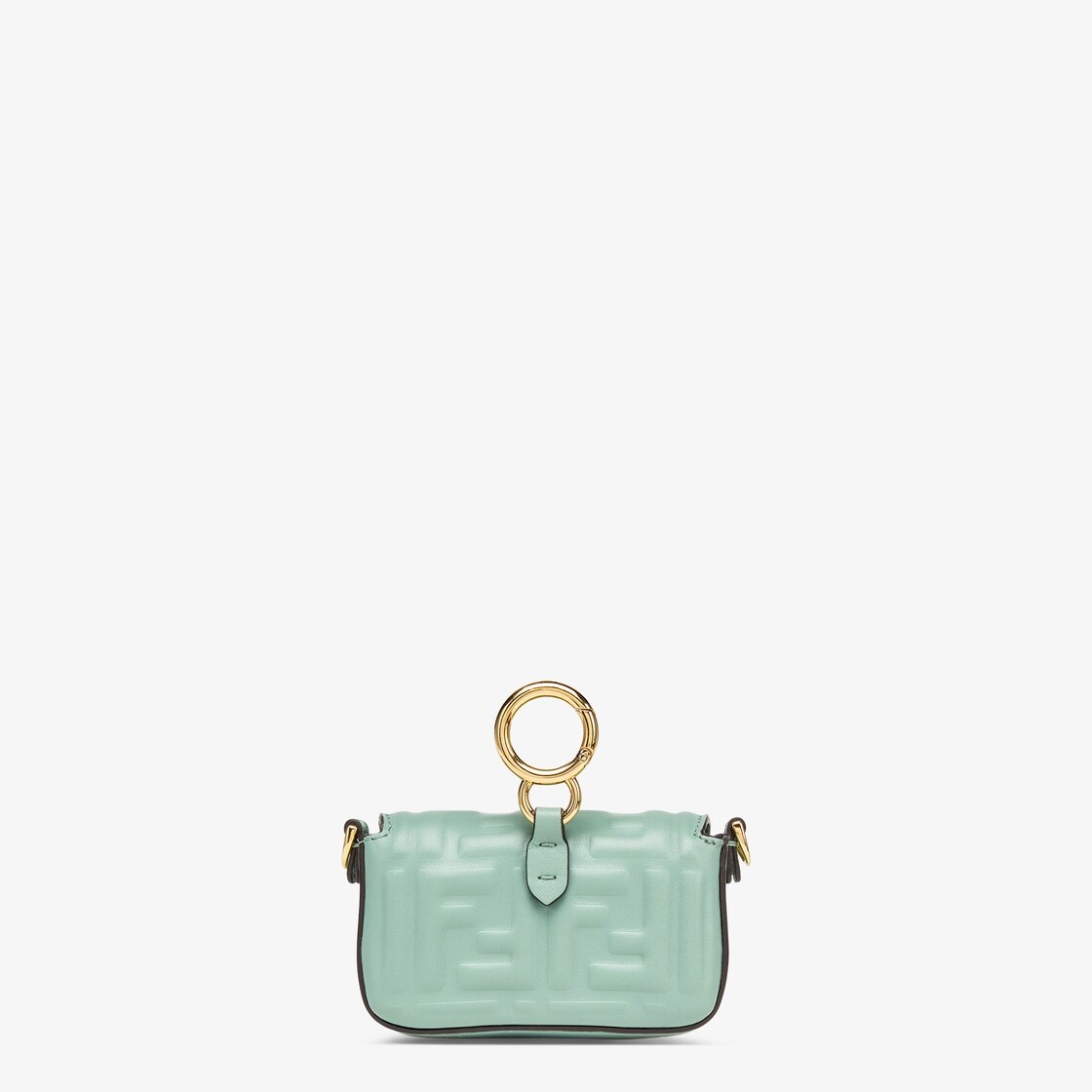 Mint green nappa leather charm with FF motif - 3