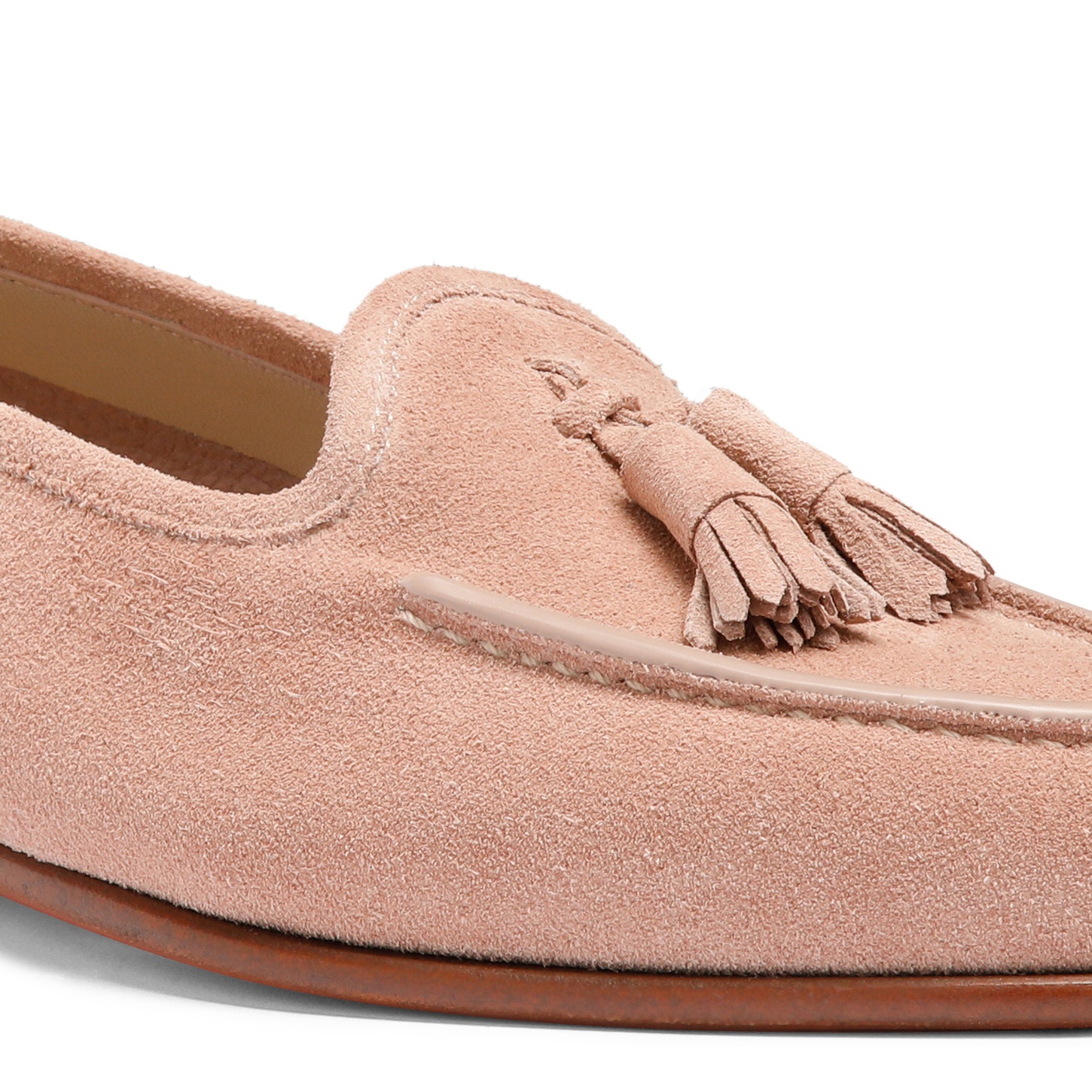 Women's pink suede Andrea tassel loafer - 6
