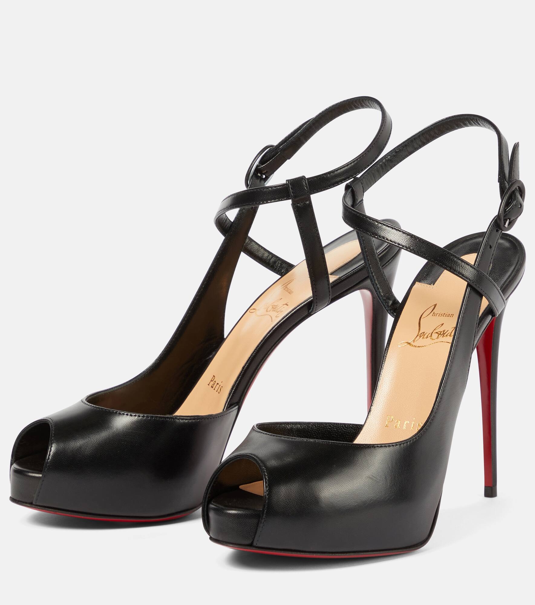 Jenlove Alta 120 leather peep-toe pumps - 5