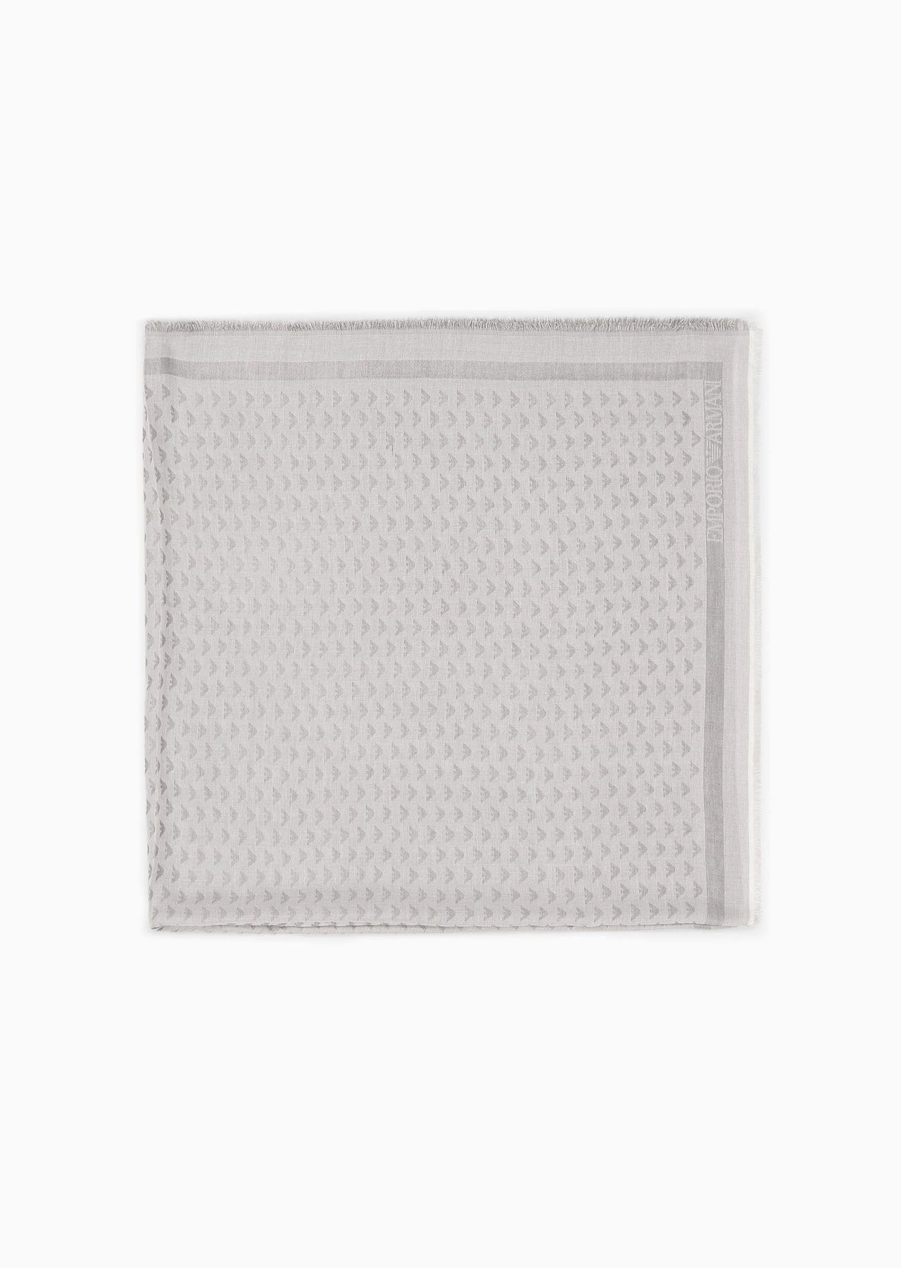 Virgin wool-blend foulard with all-over micro eagles - 1