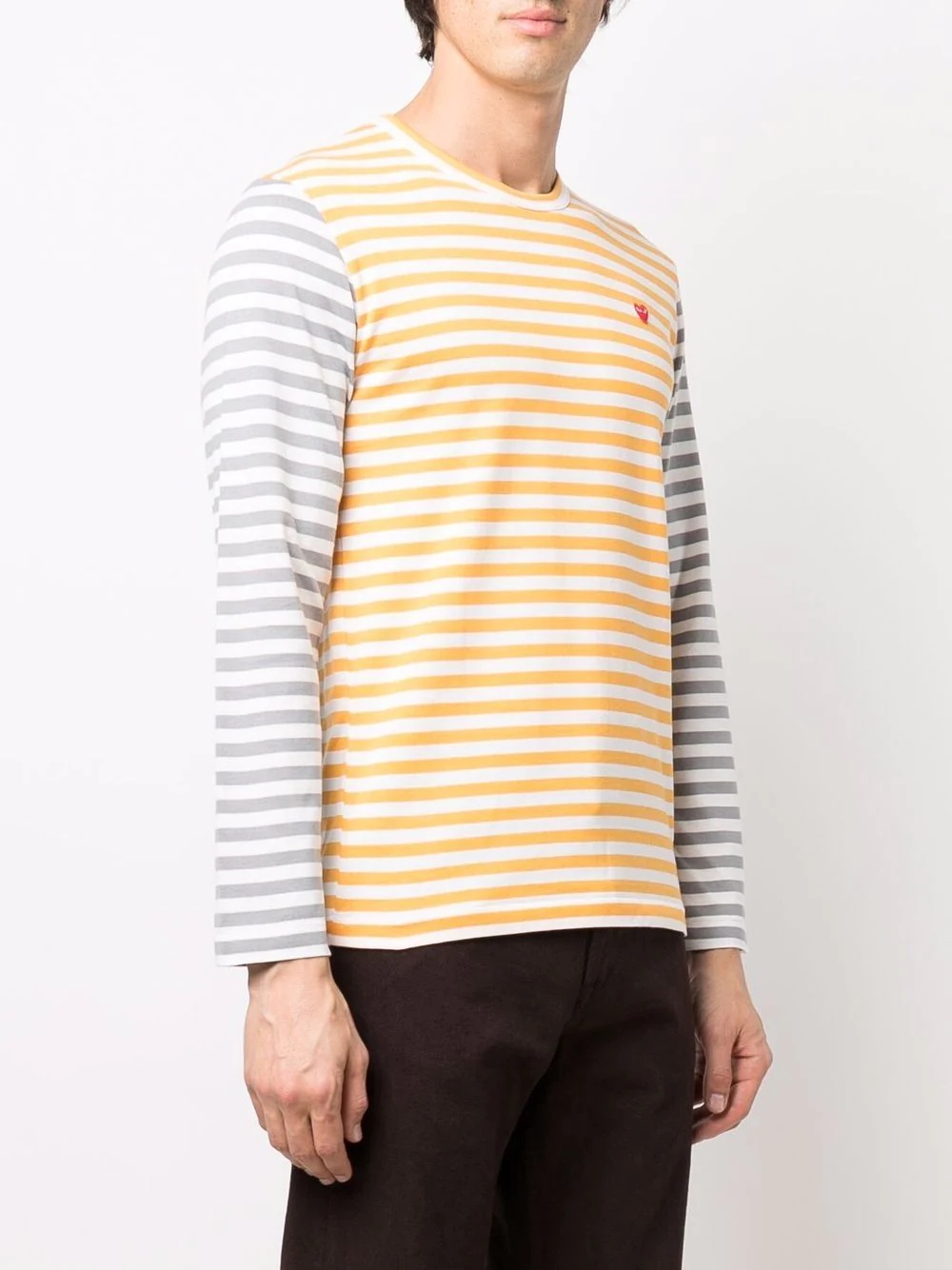 logo-embroidered striped T-shirt - 3