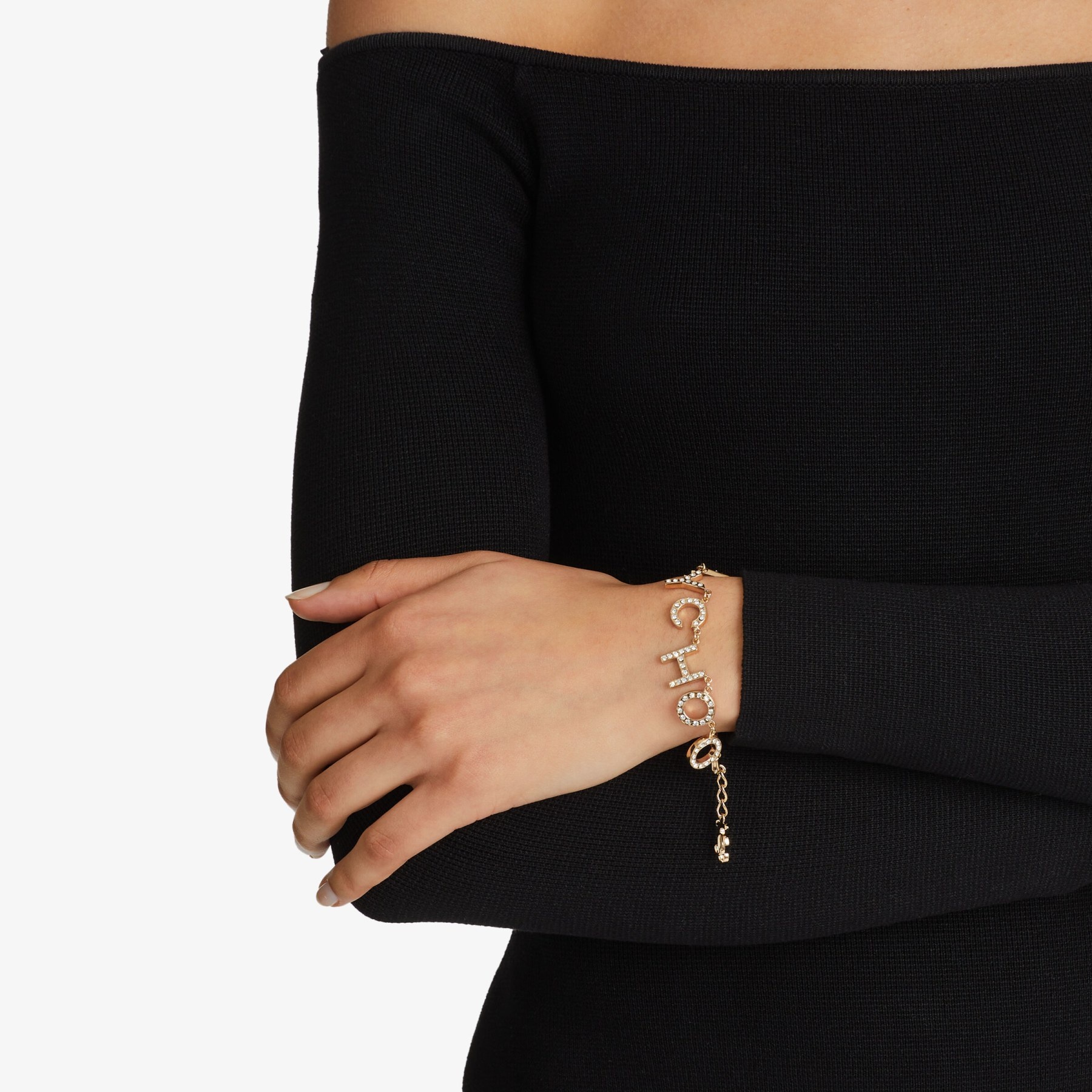 Jimmy Choo Bracelet
Gold-Finish Metal Bracelet with Crystals - 2