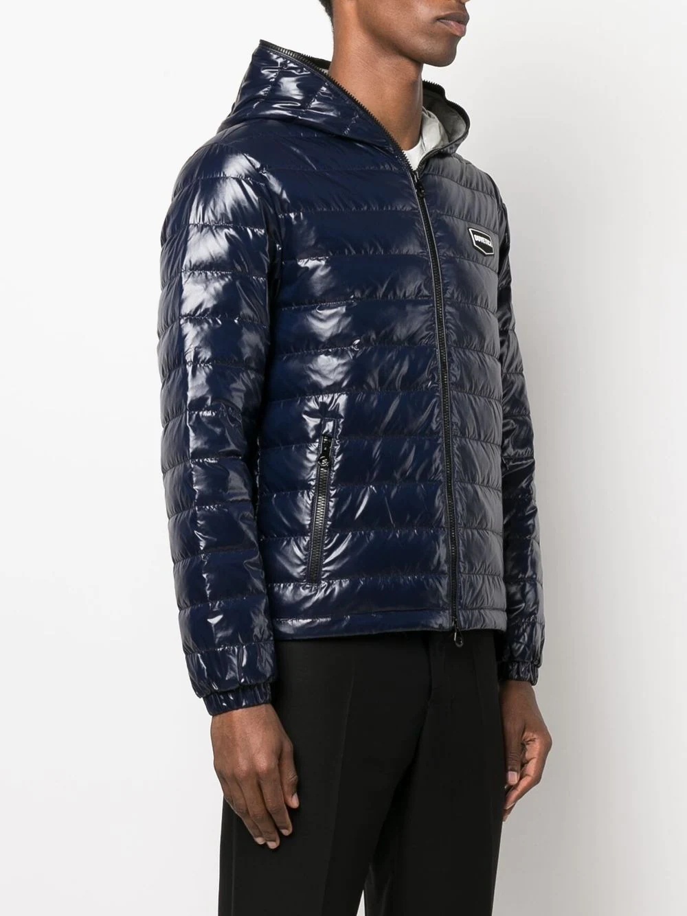 logo-patch padded down jacket - 3