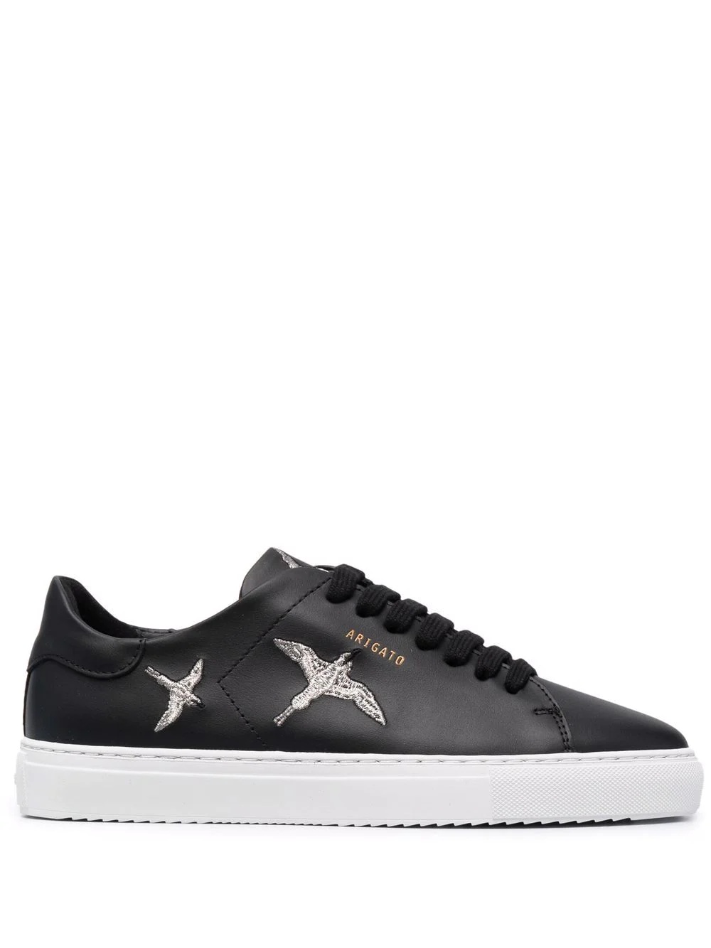 bird-embroidered lace-up trainers - 1