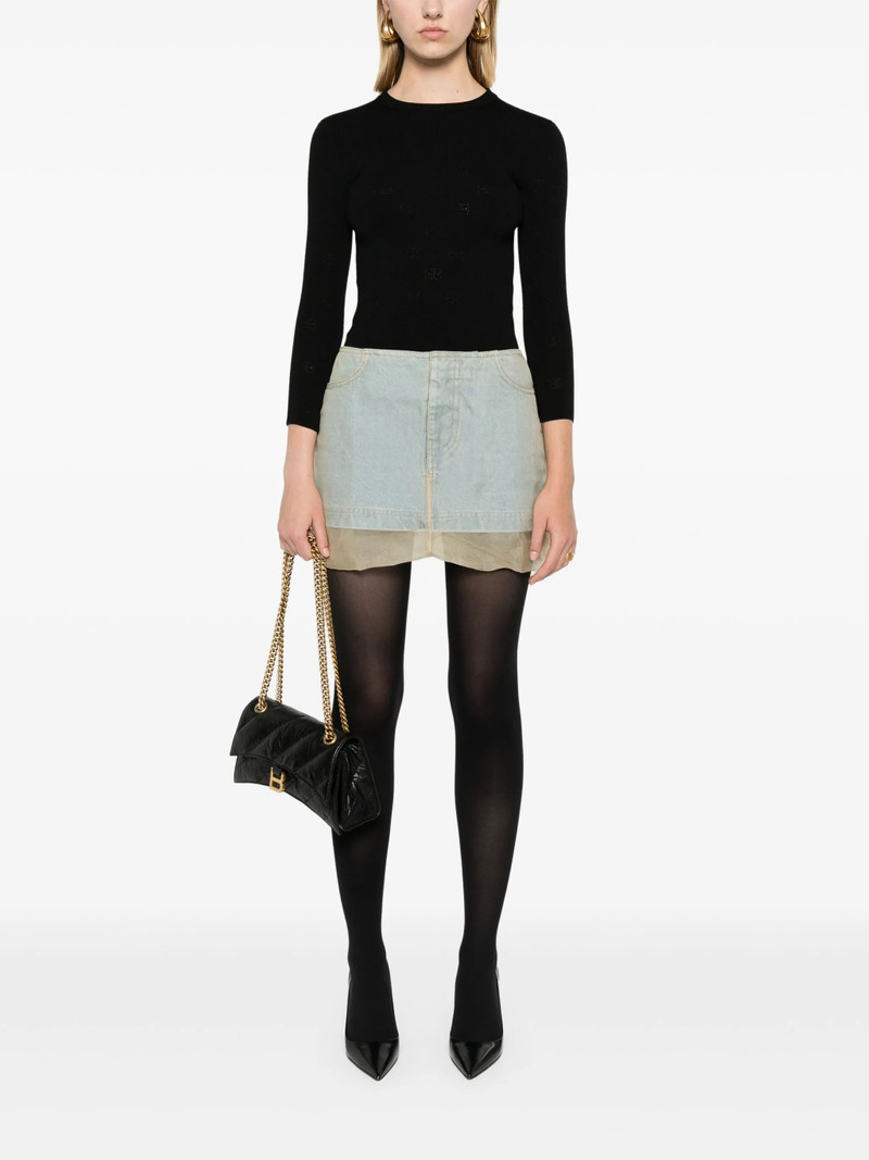 BALENCIAGA BB-pattern Open-knit Jumper outlook