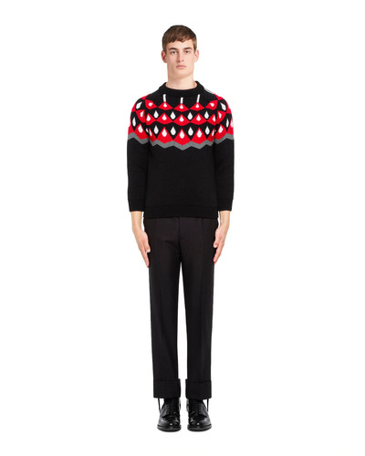 Prada Wool jacquard crew-neck sweater outlook