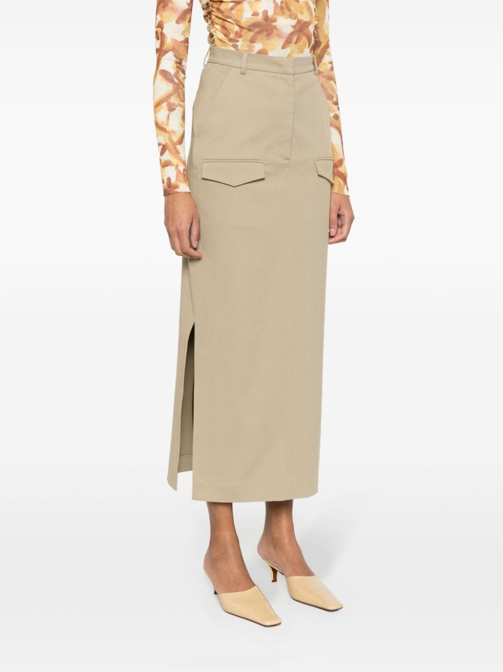 Edena twill midi skirt - 3