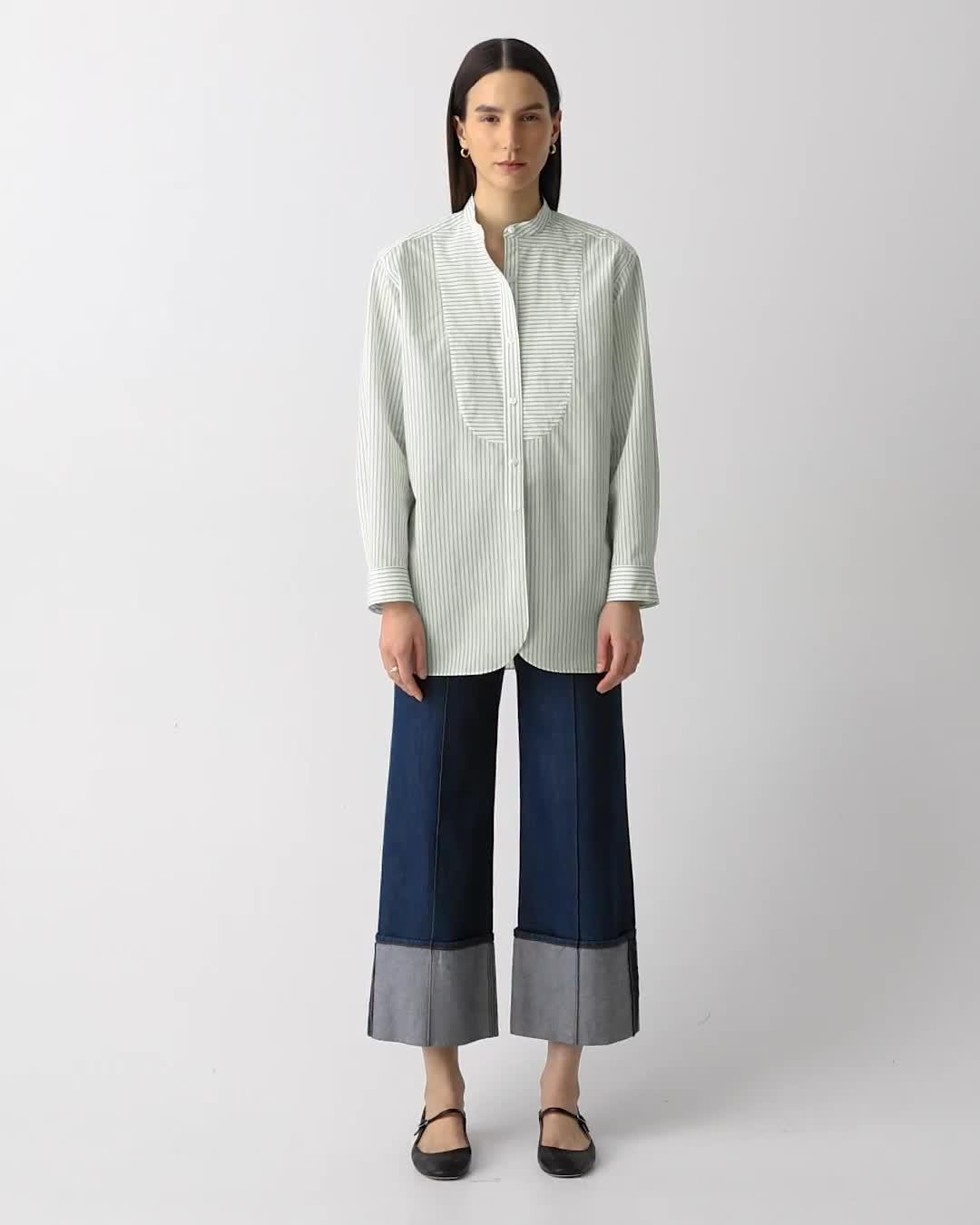 Tuxedo Shirt in Striped Cotton-Blend - 7