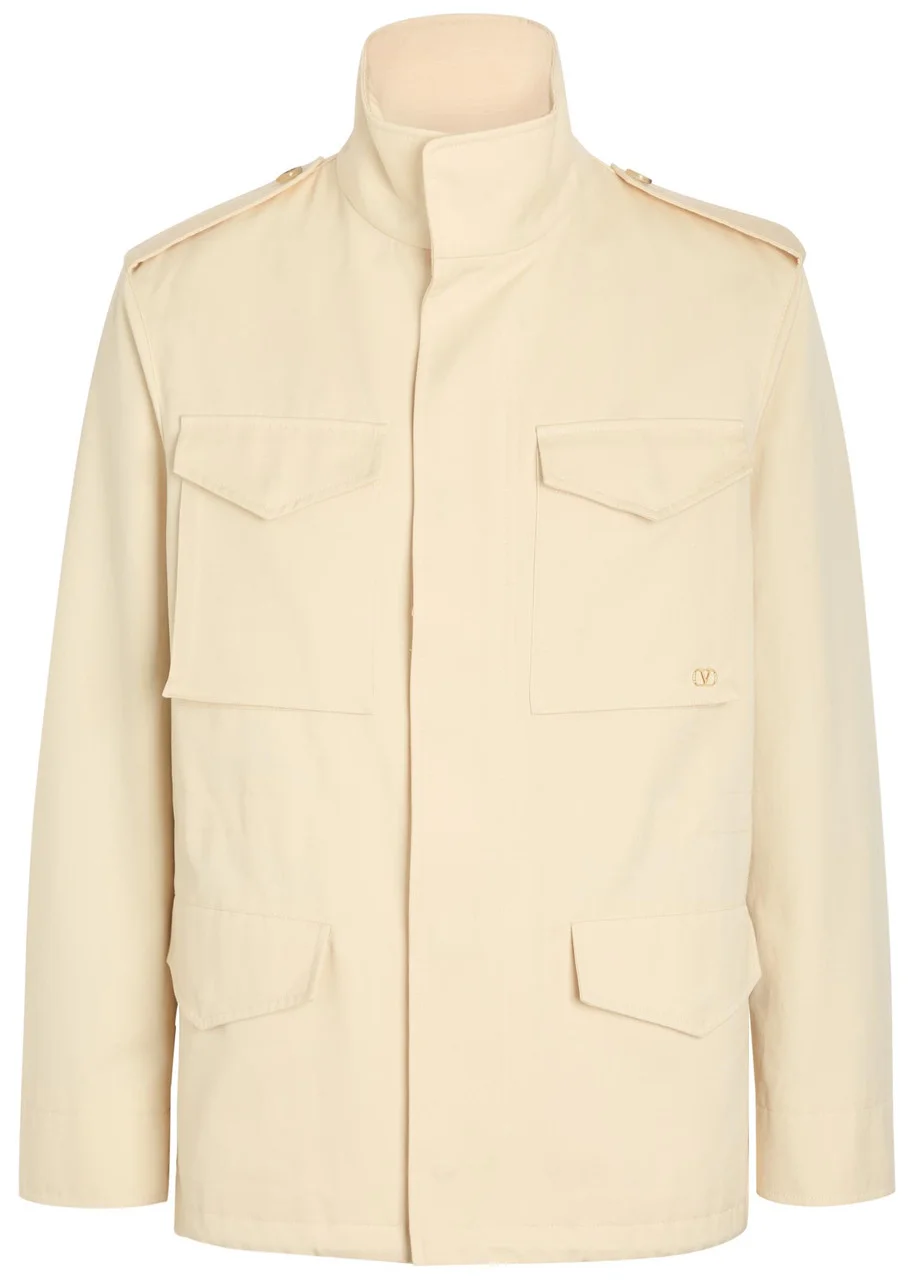 Valentino Funnel-neck Cotton Parka Jacket - 1