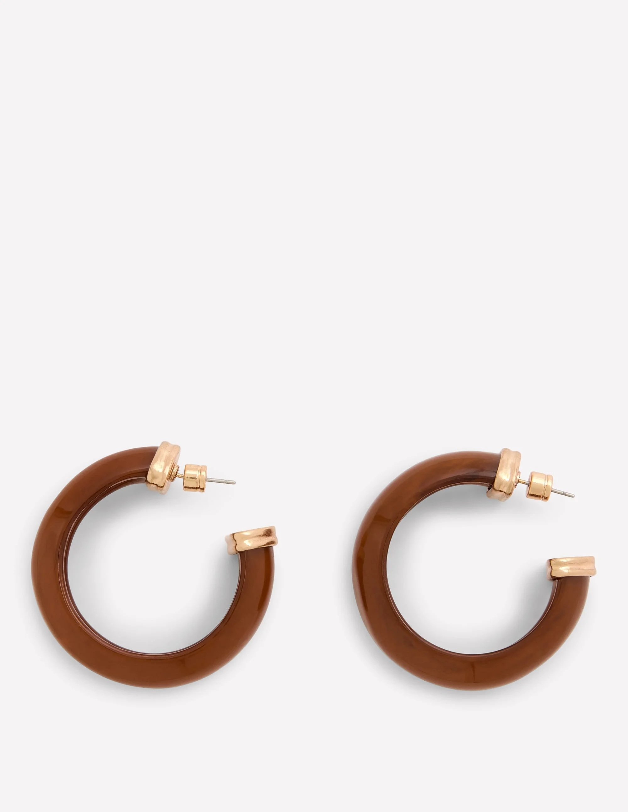 Chunky Resin Hoops-Mottled Brown - 1