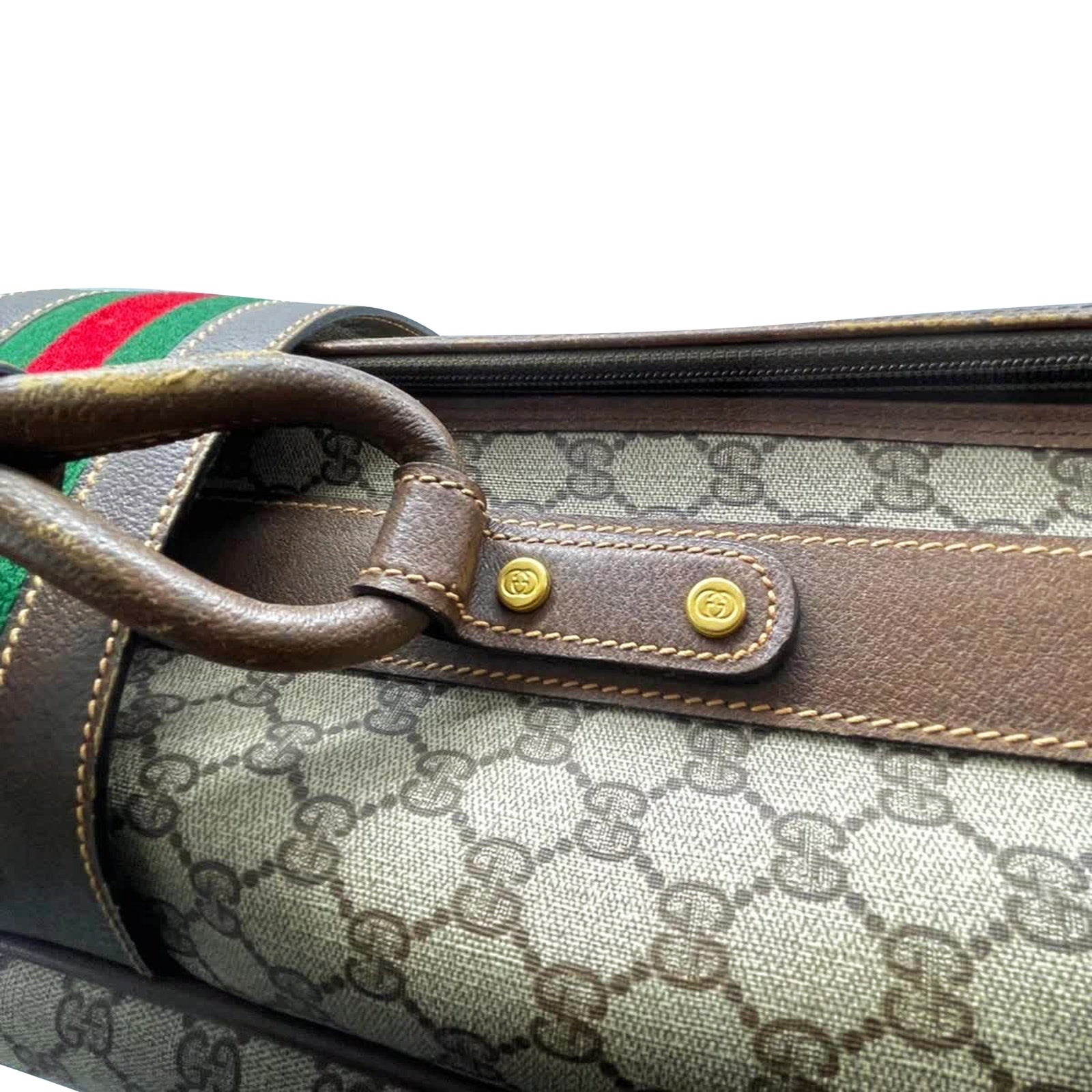 Gucci GG Supreme Suitcase with Web Detail - 9