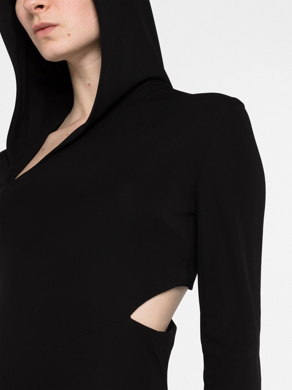 cut-out hooded maxi dress - 3