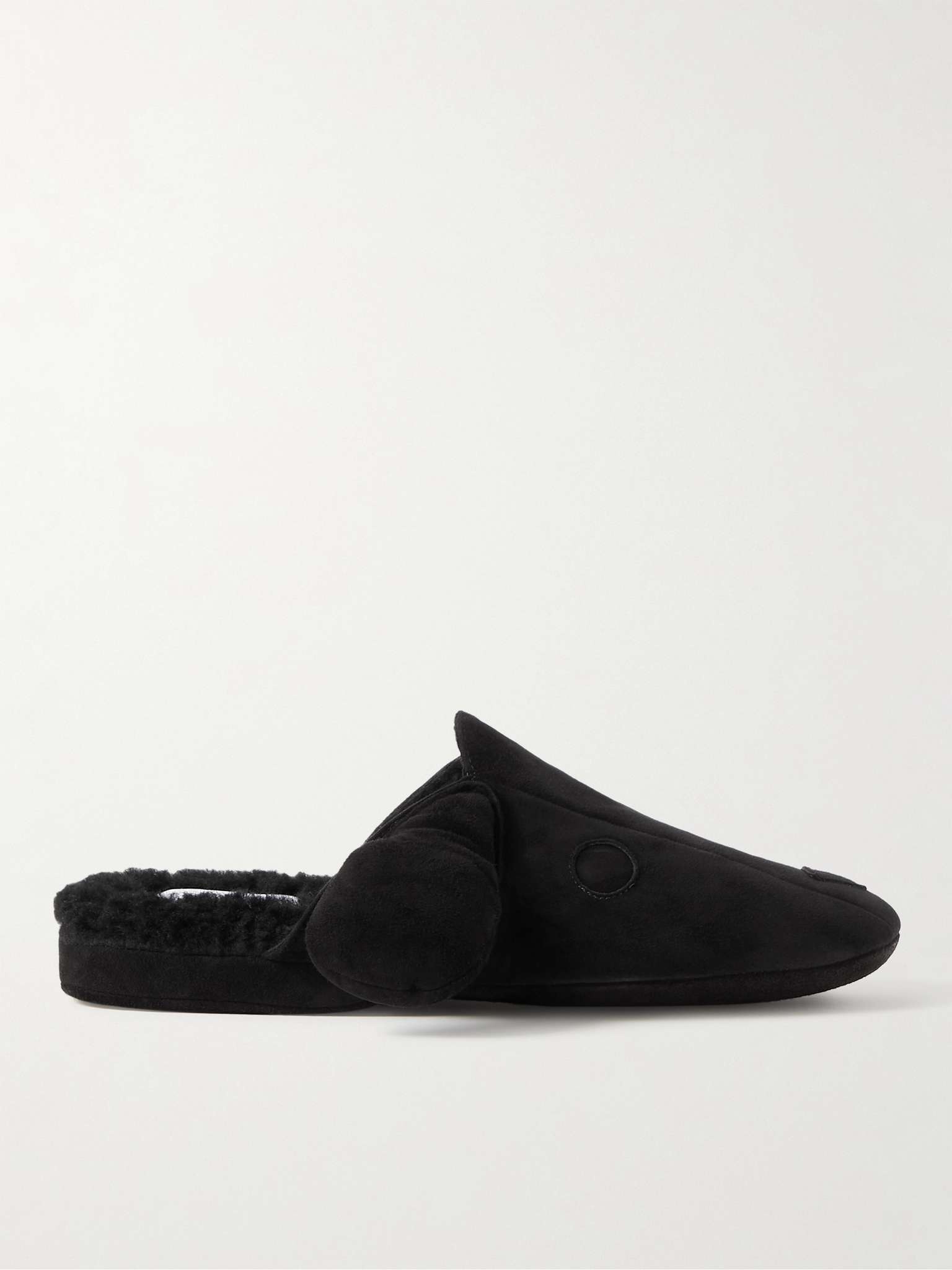 Hector Shearling-Trimmed Suede Slippers - 1