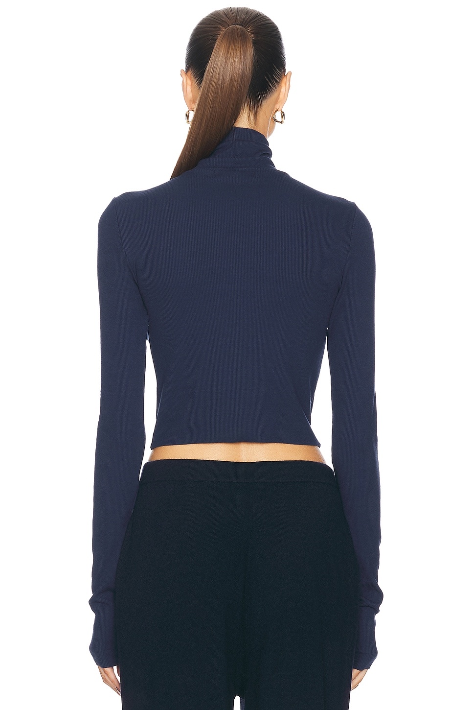 Cropped Fitted Turtleneck Top - 3