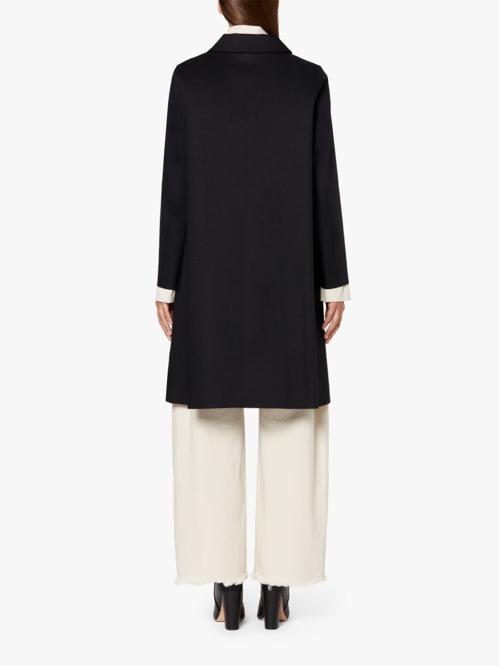 BANTON BLACK BONDED COTTON COAT | LR-1032 - 4