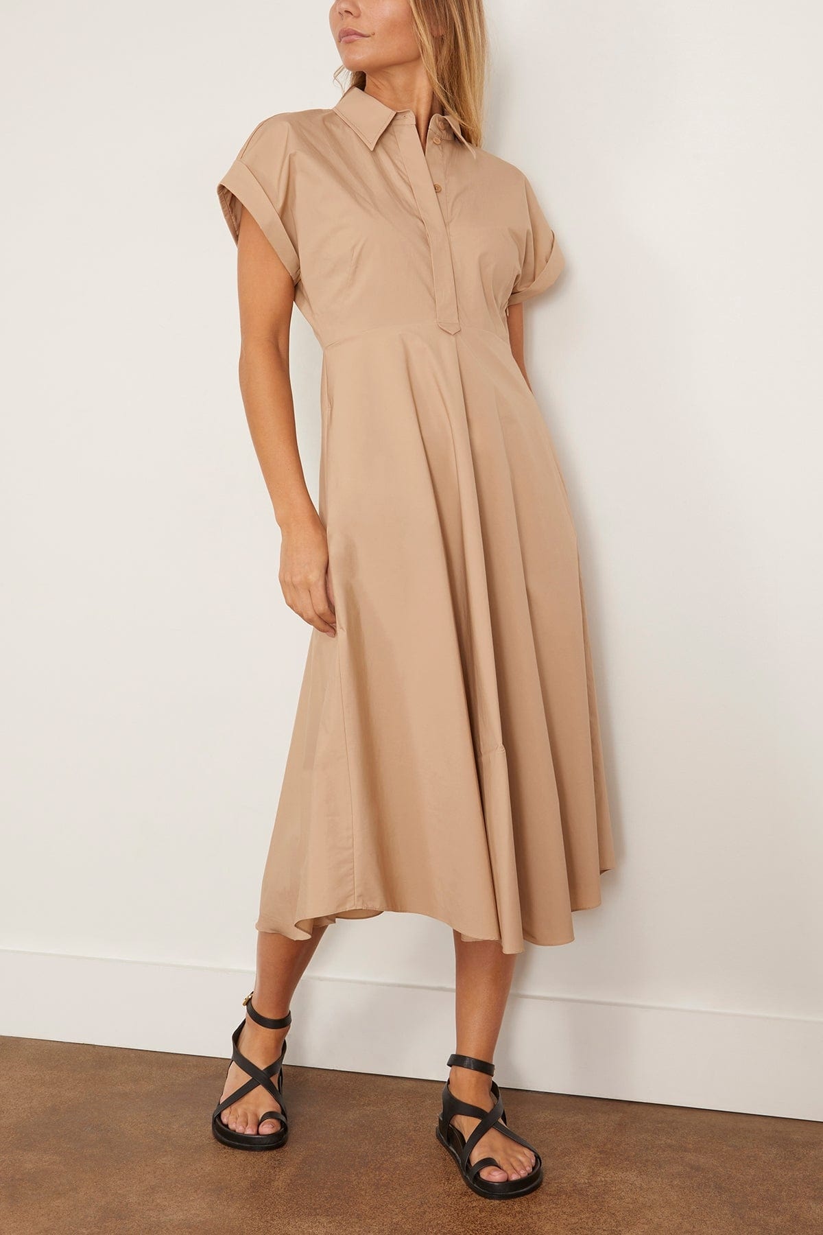 Poplin Power Dress in Trench - 3