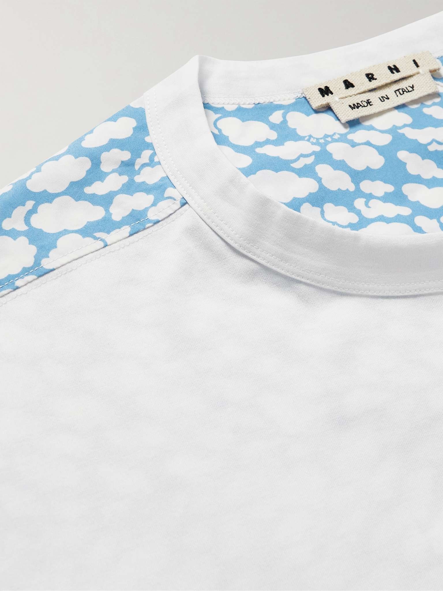 Printed Cotton-Poplin and Jersey T-Shirt - 5