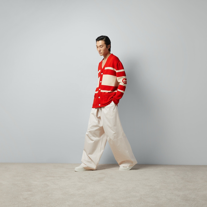 GUCCI Knit cotton cardigan with Interlocking G outlook