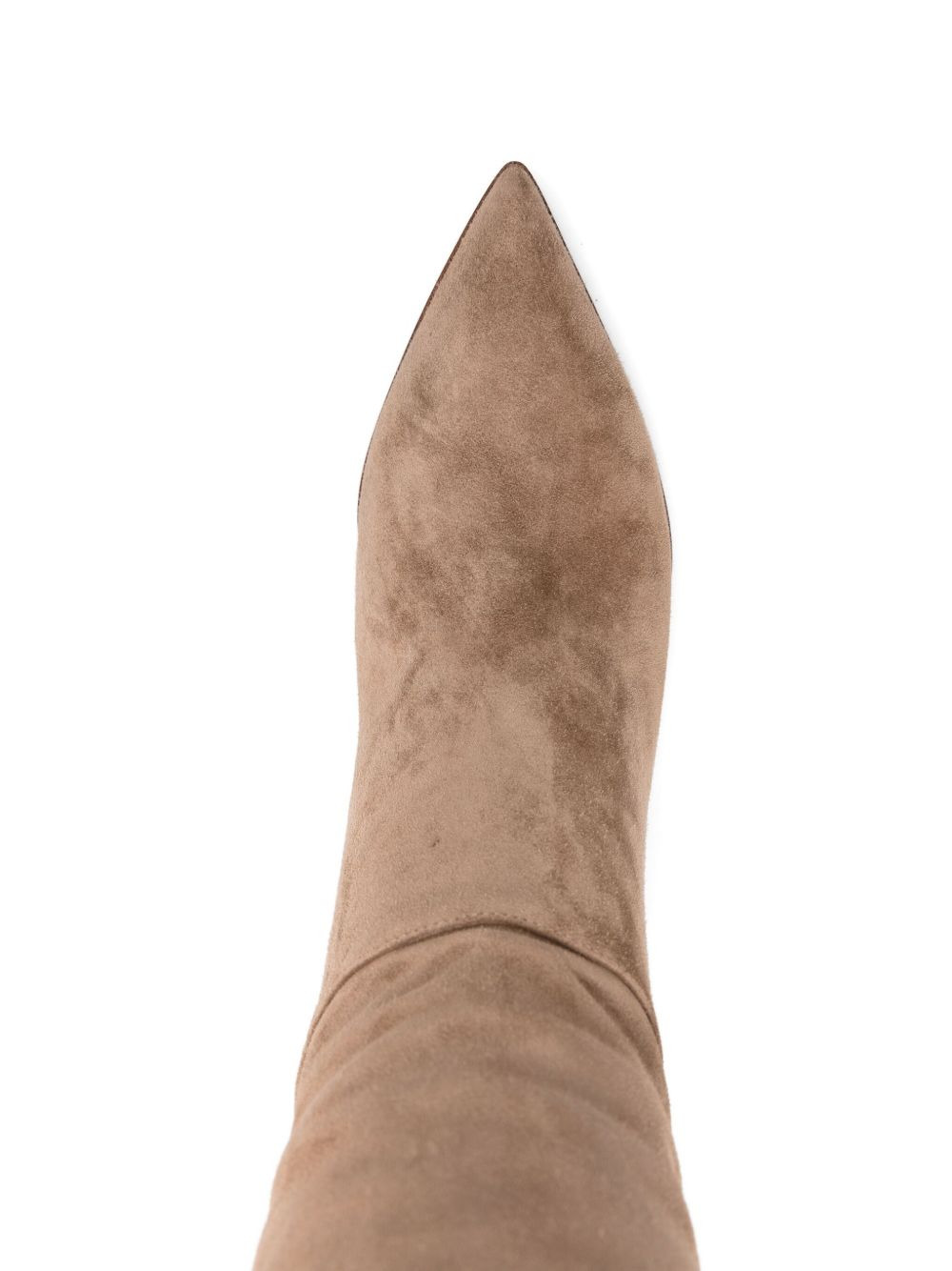 40mm leather pointed-toe knee-high boots - 4