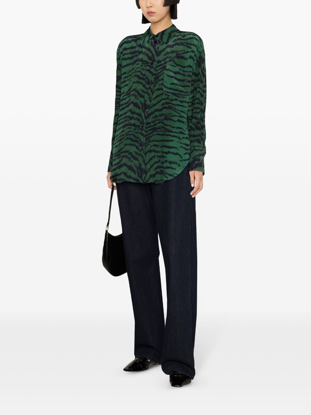tiger-print silk shirt - 3