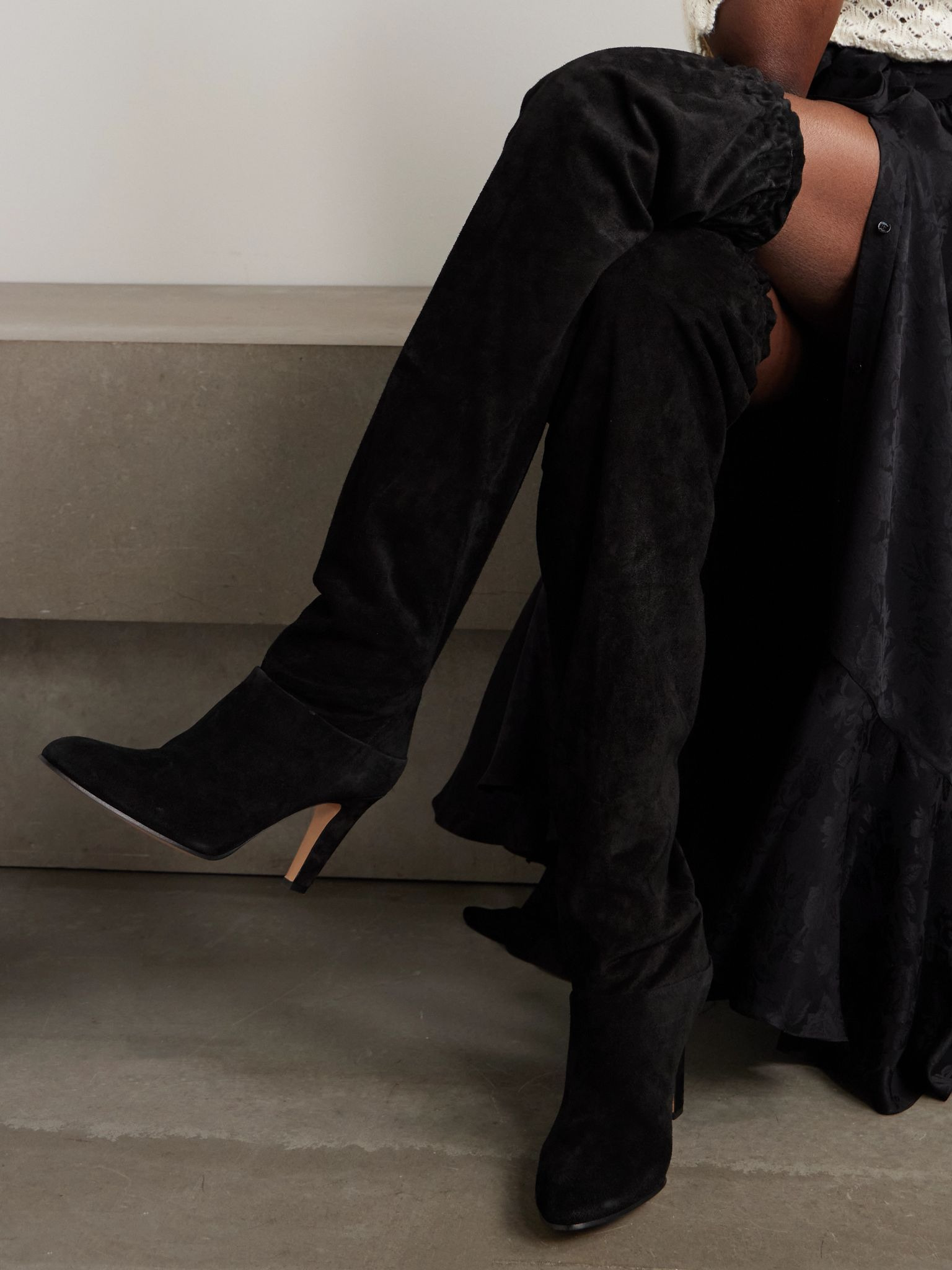 Eve suede over-the-knee boots Black - 2