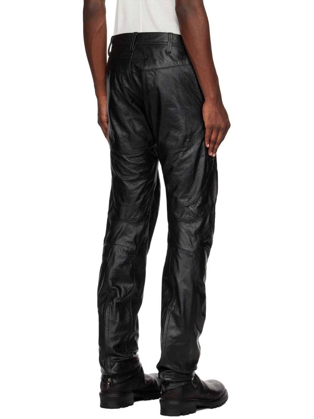 Black Rider Leather Pants - 3