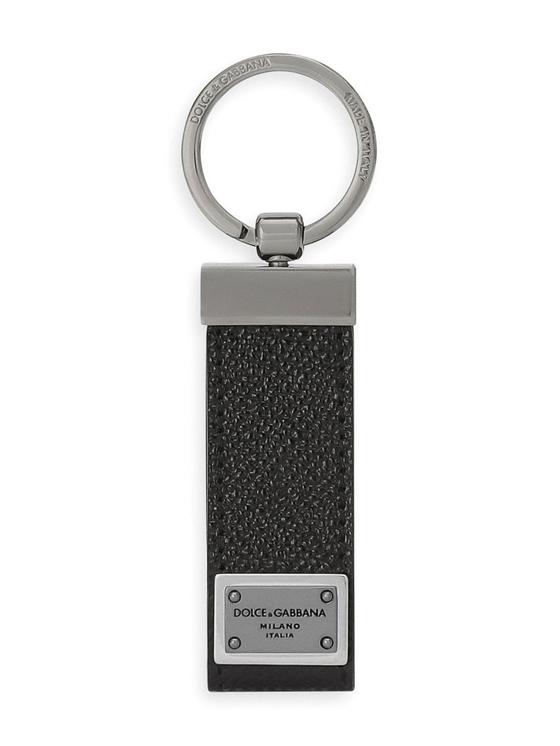 logo-tag leather keyring 1