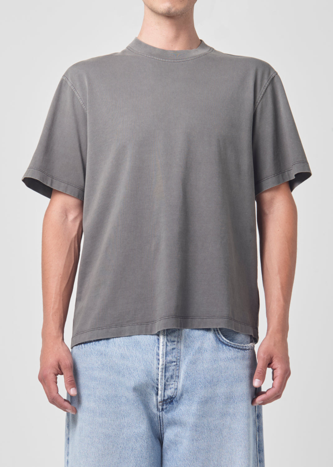 ASHA MOCK NECK TEE IN FLINT - 2